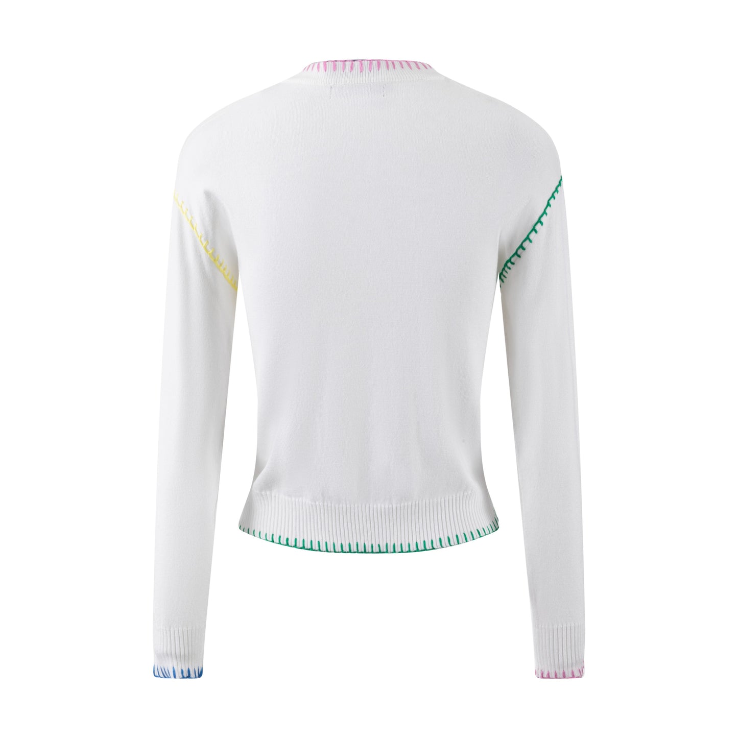 Multicolor Stitch Sweater - White