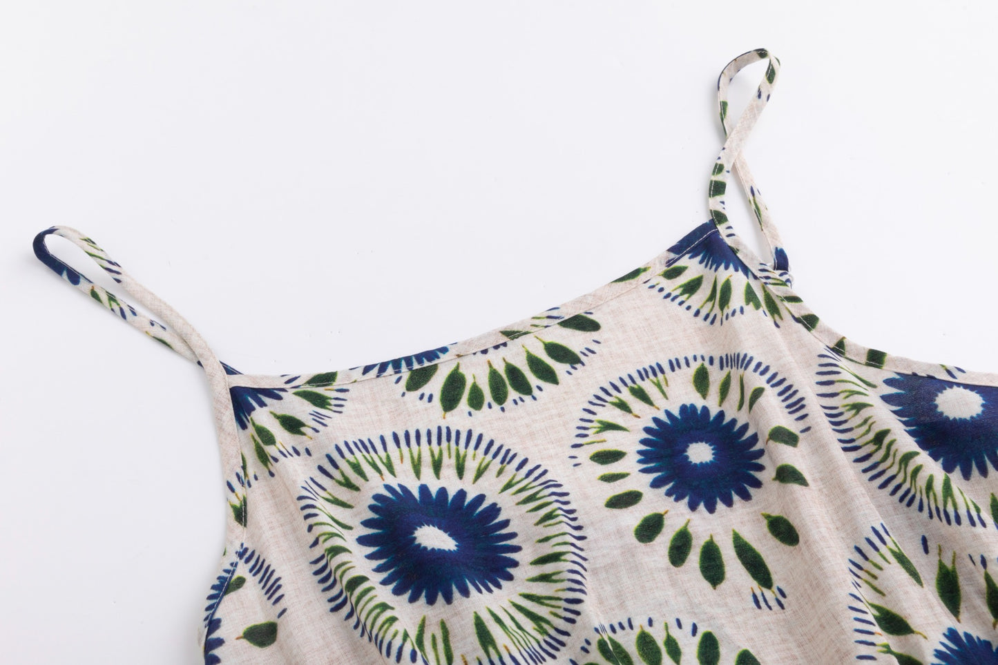 Blue And Green Printed Layered Jumper With Royal Blue Knit Cardigan