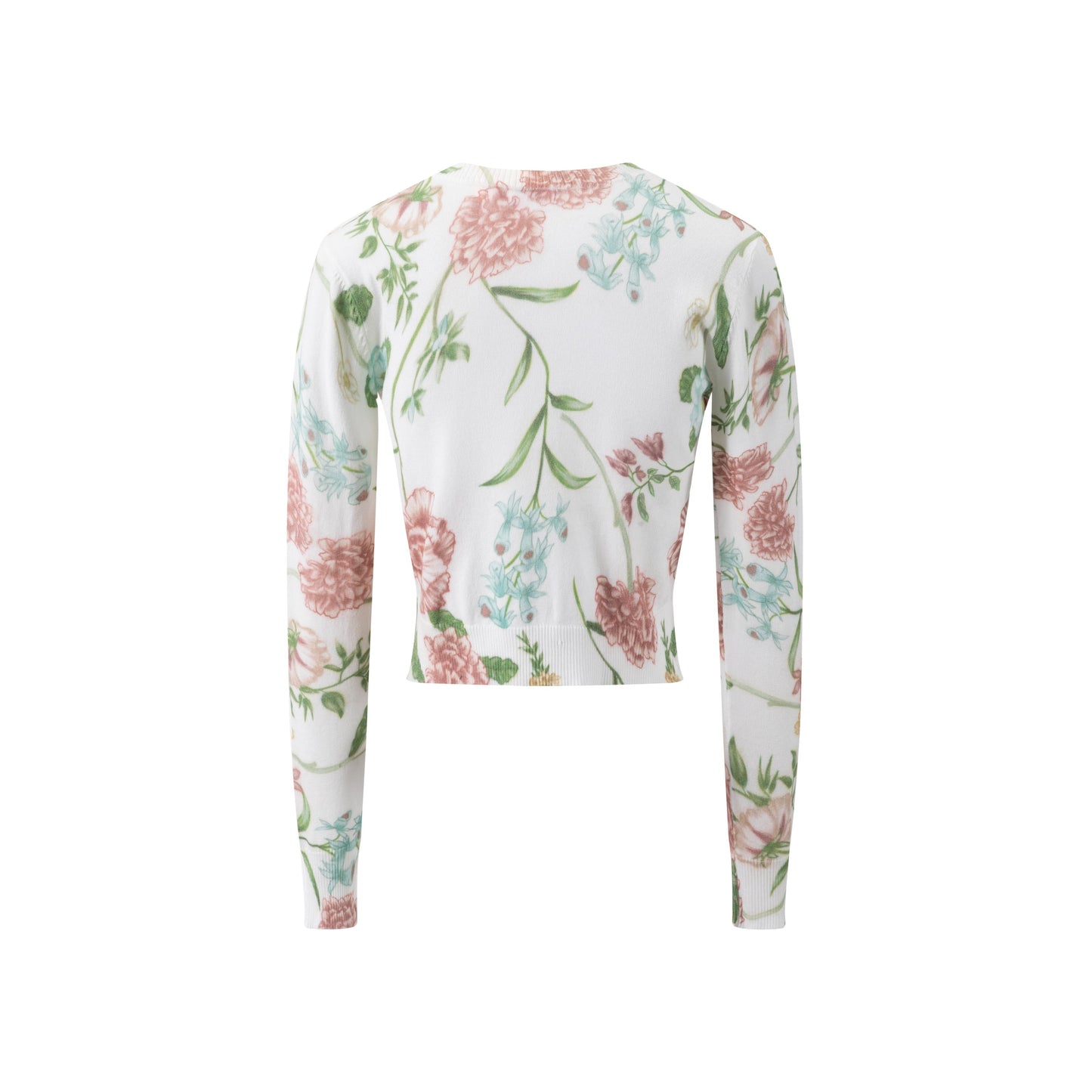 Pink Flower Printed Knit Top