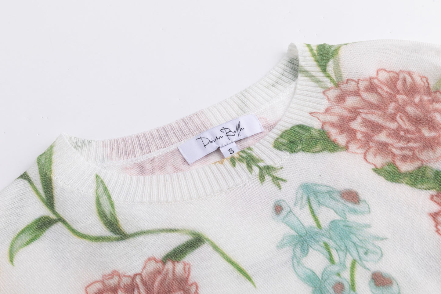 Pink Flower Printed Knit Top