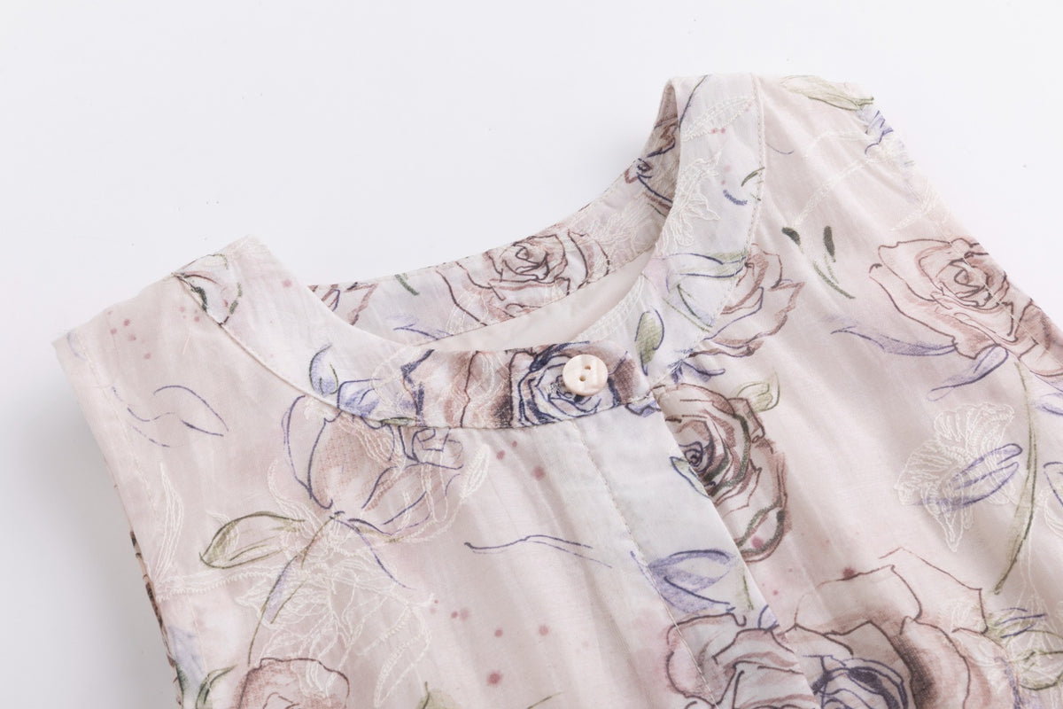 Pink Floral Overlay Dress