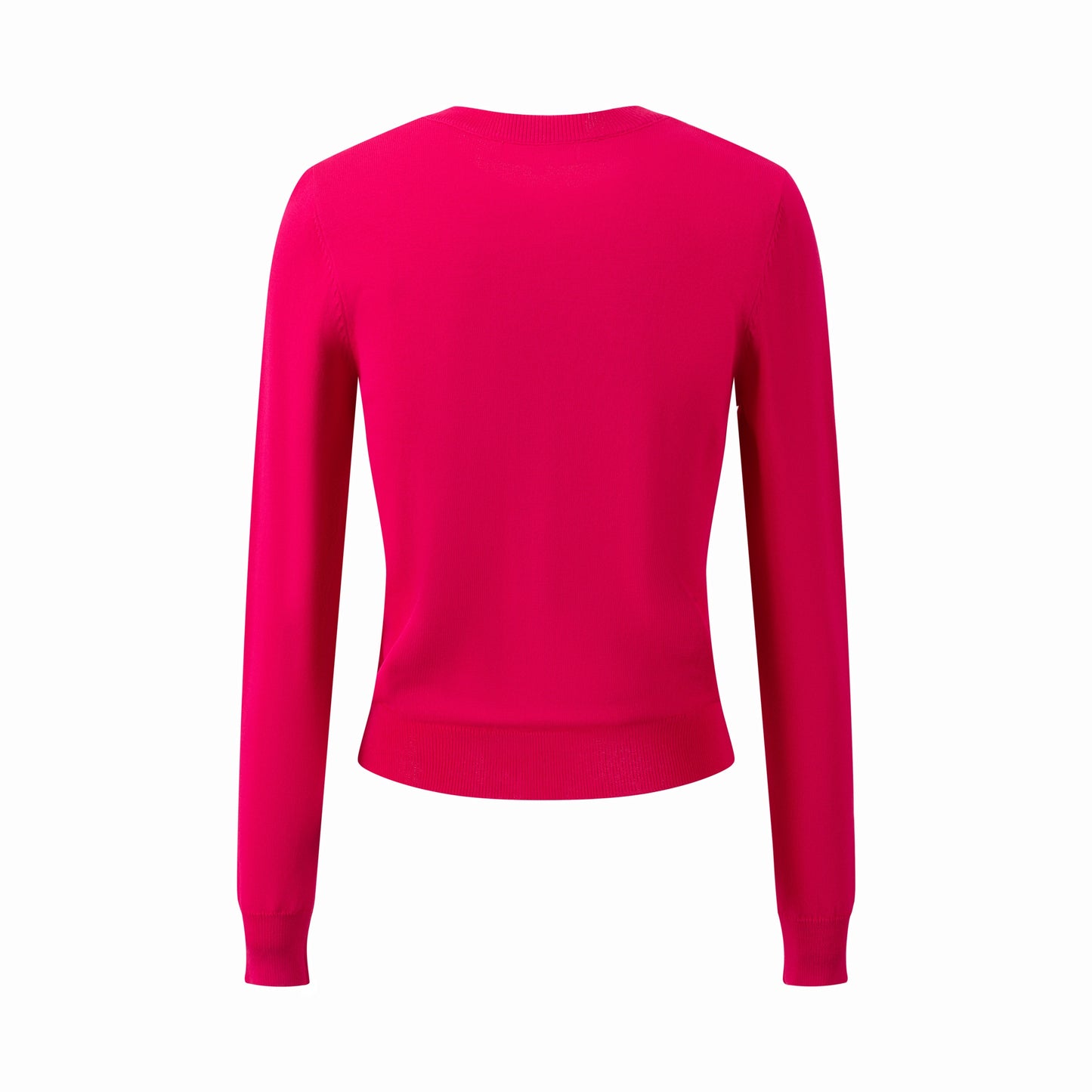 Hot Pink Knit Cardigan With Pearl Buttons