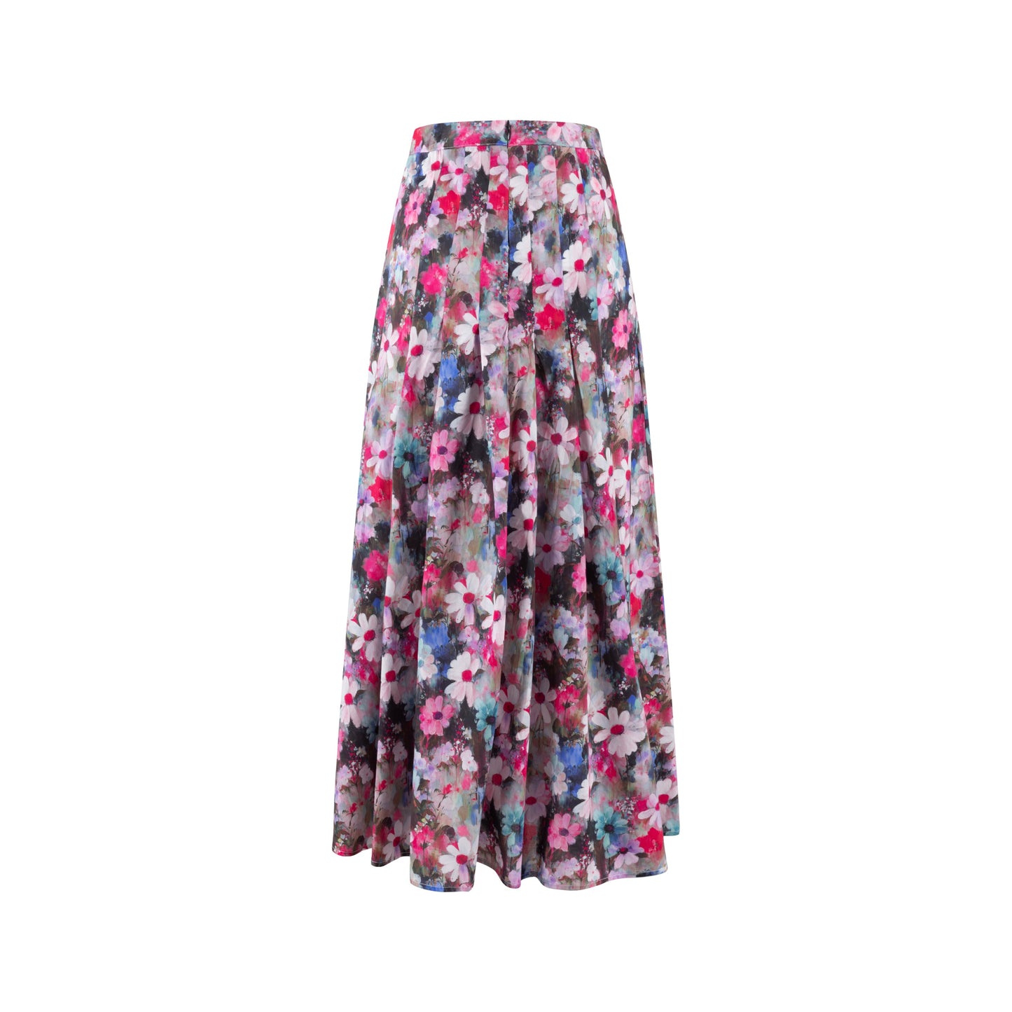 Hot Pink Floral Cotton Skirt