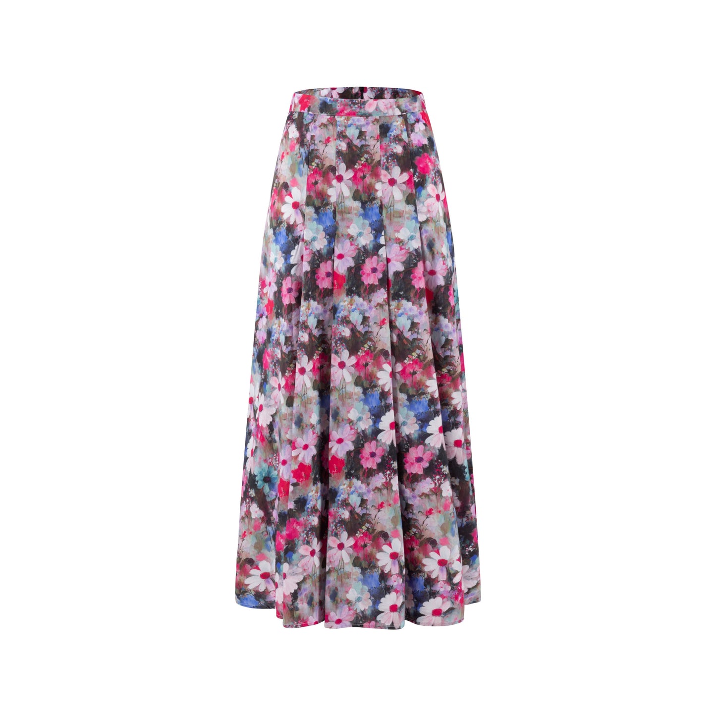 Hot Pink Floral Cotton Skirt