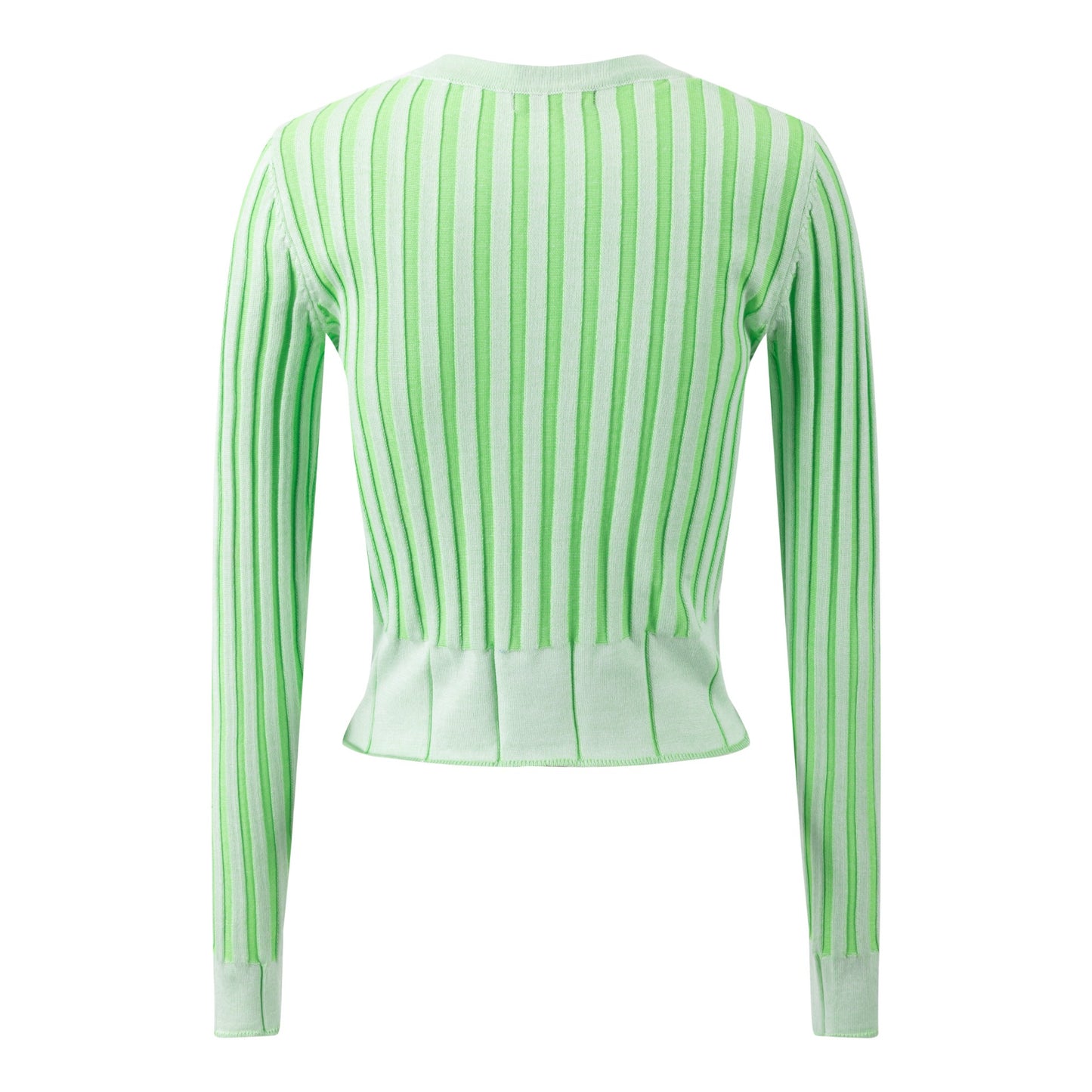 Textured Stripes Knit Top - Green