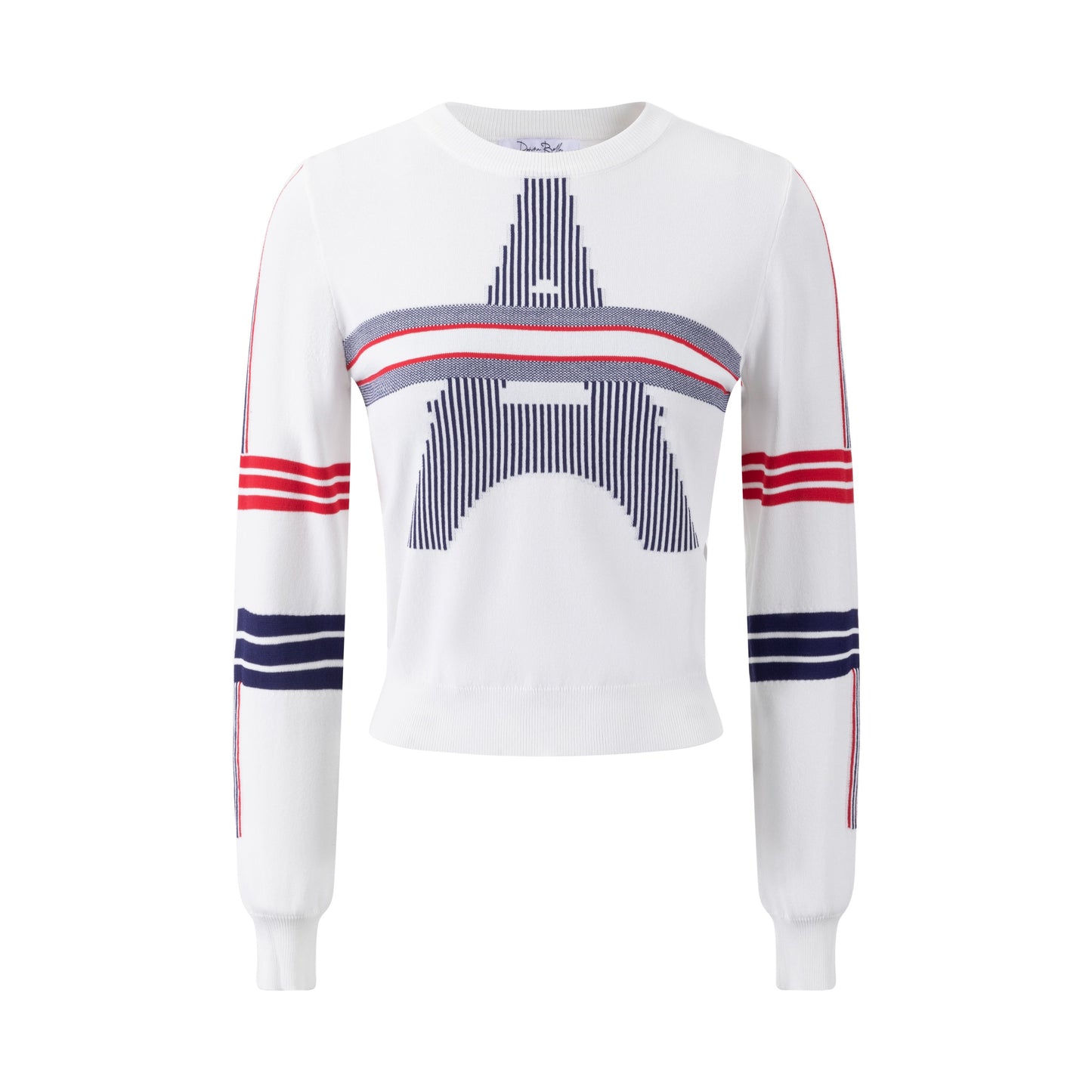 Red And Navy Eiffel Tower Knit Top