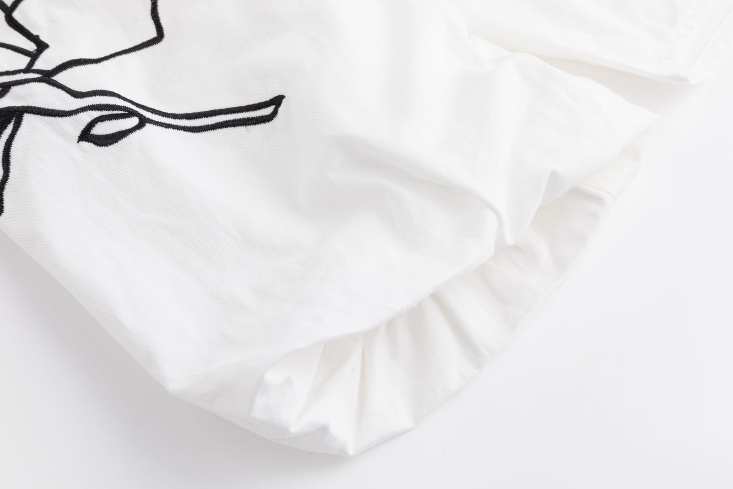 Cotton Blouse With Embroidered Sleeves - Ivory