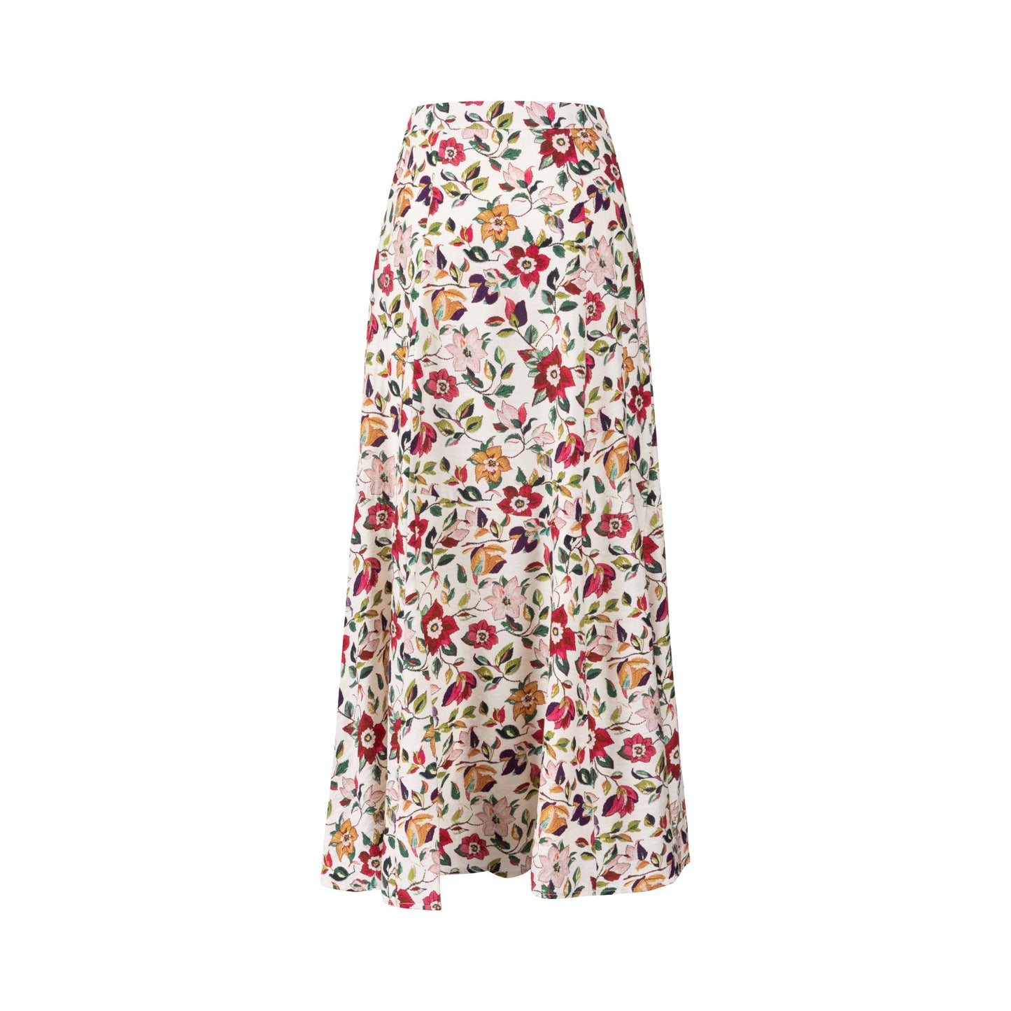 White Base Skirt With Colorful Flower Print