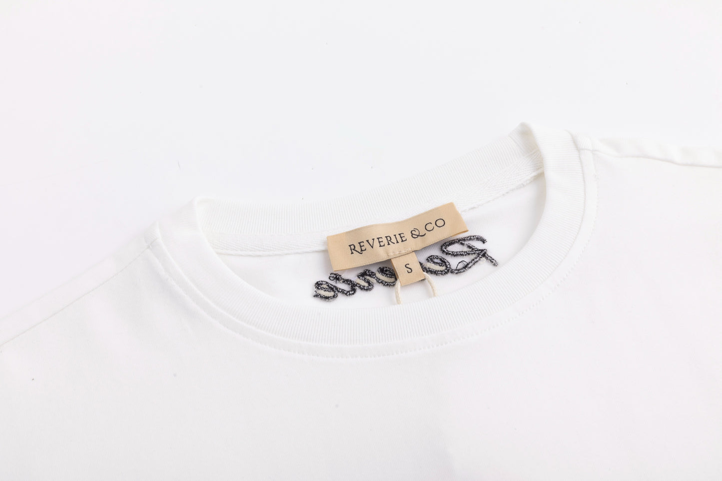 Graphic Embordered Box Tee Dress - Cream
