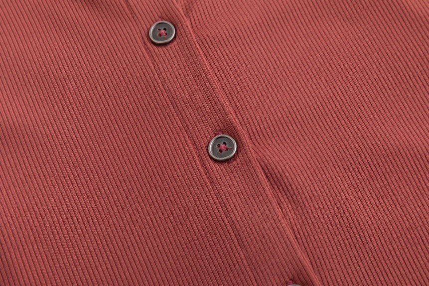 Cropped Ribbed Twin Set- Sunset
