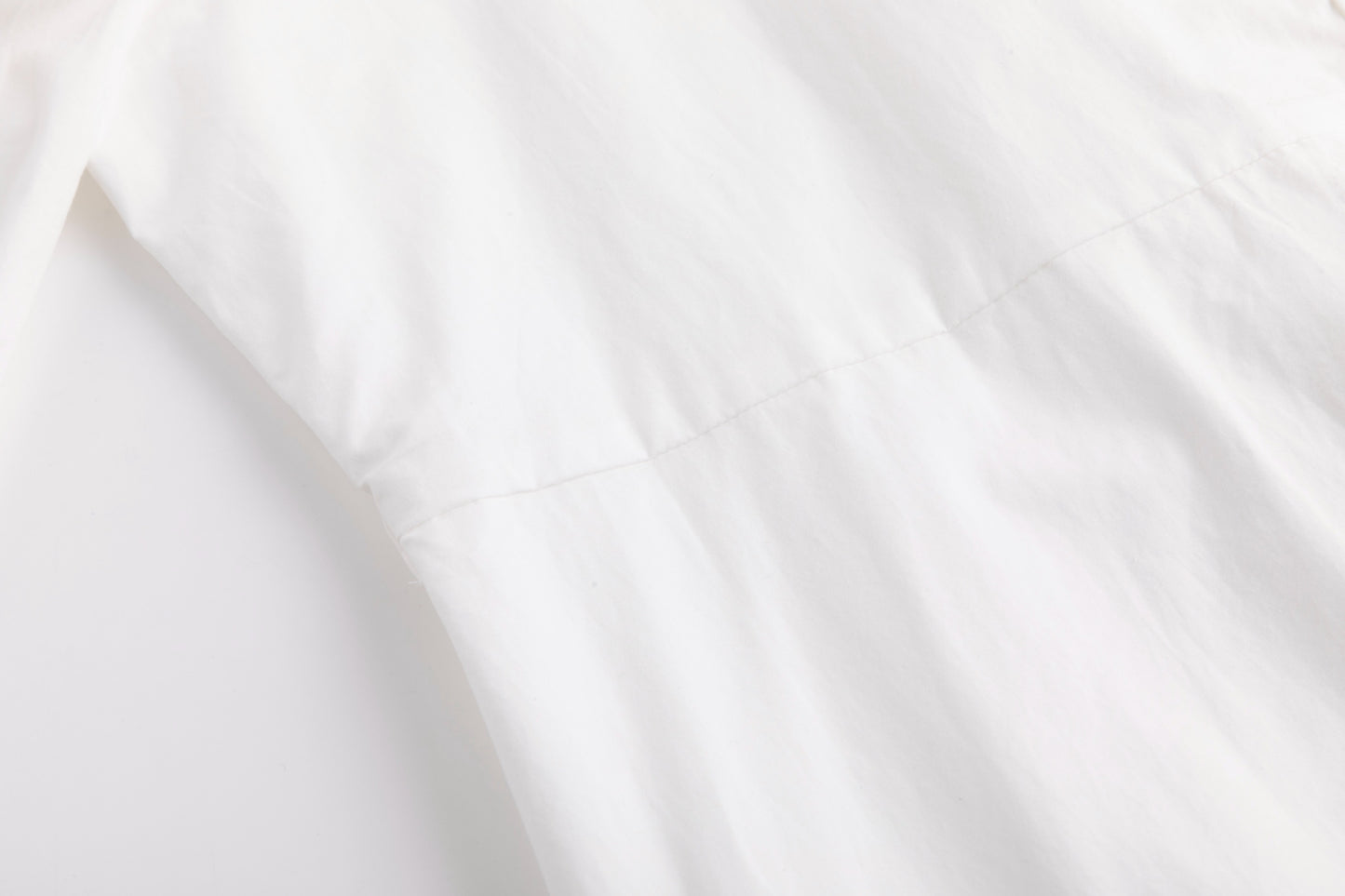 White Shirt Dress With Black Embroidery