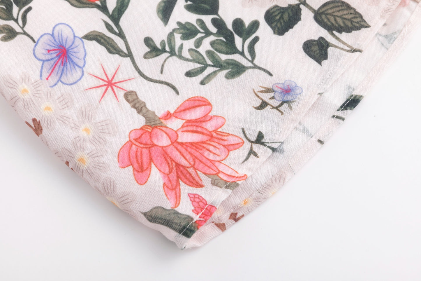 Floral Print Cream Top With 3/4 Sleeve