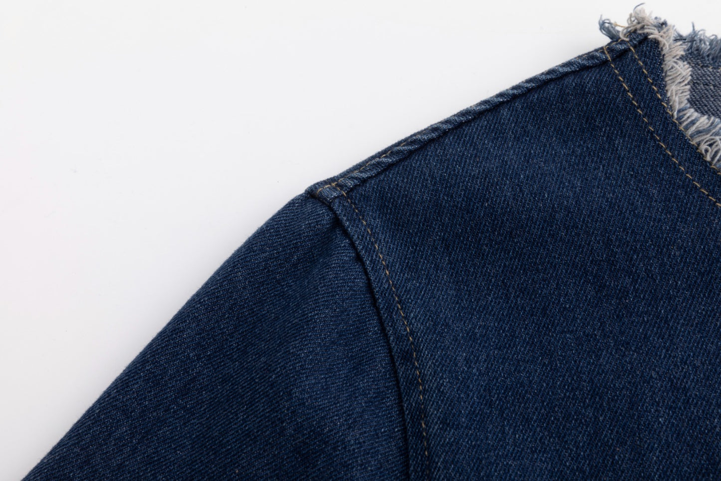 Ragged Edge Multi Pocket Denim Dress - Blue