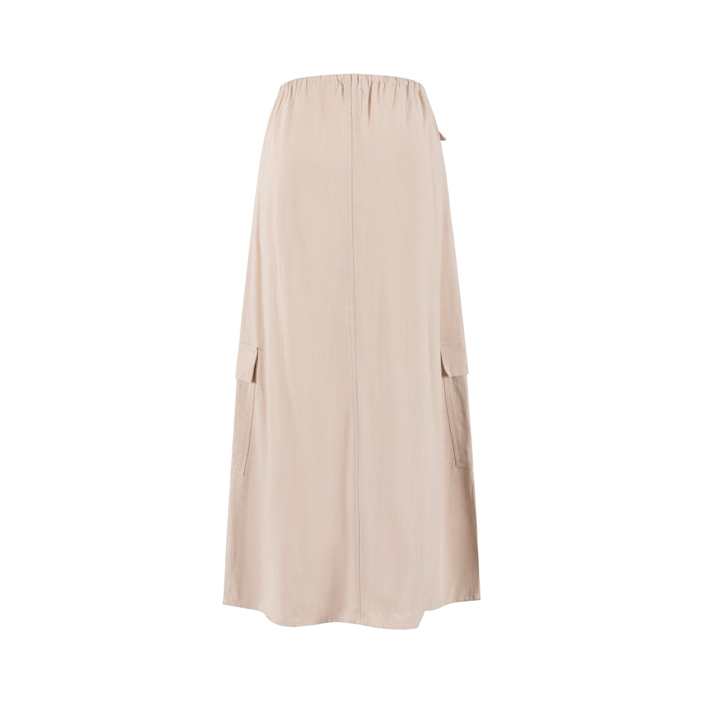 Linen Drawstring Pocket Skirt - Sand