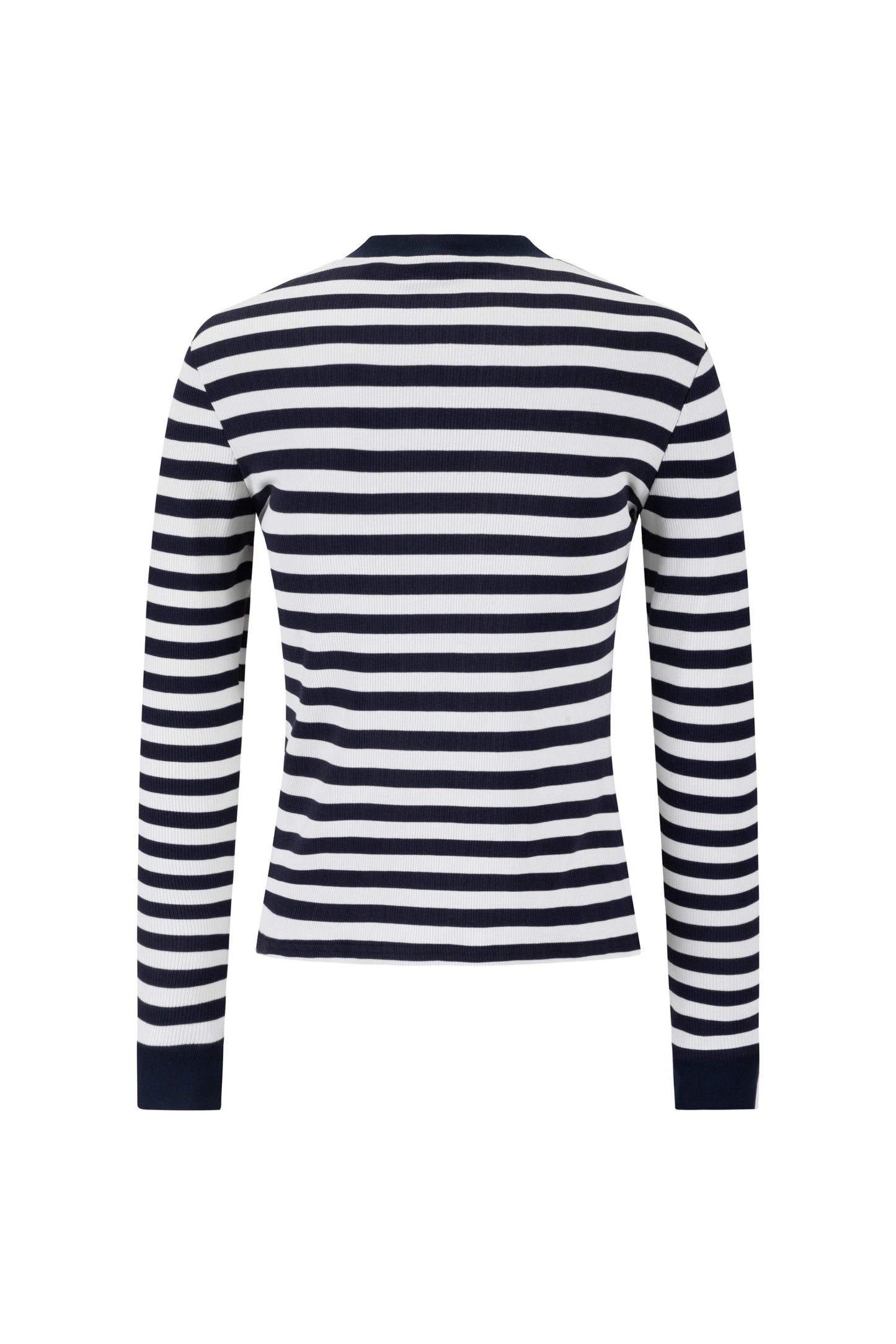 Striped V-Neck Top - Navy