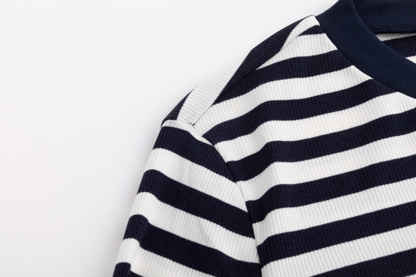 Striped V-Neck Top - Navy