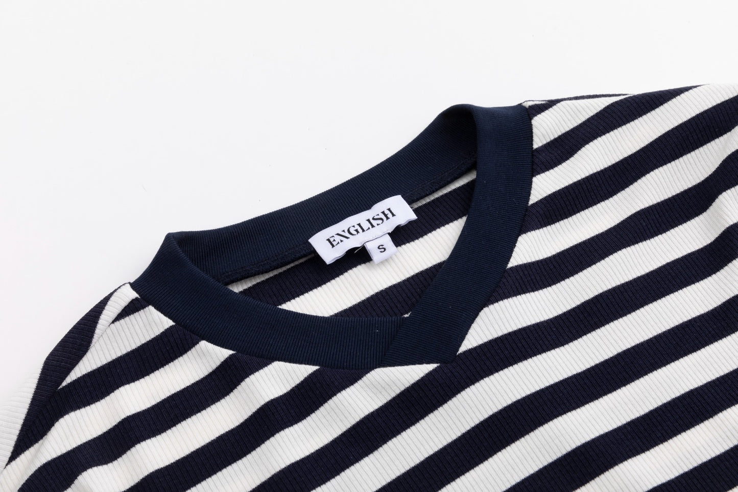 Striped V-Neck Top - Navy