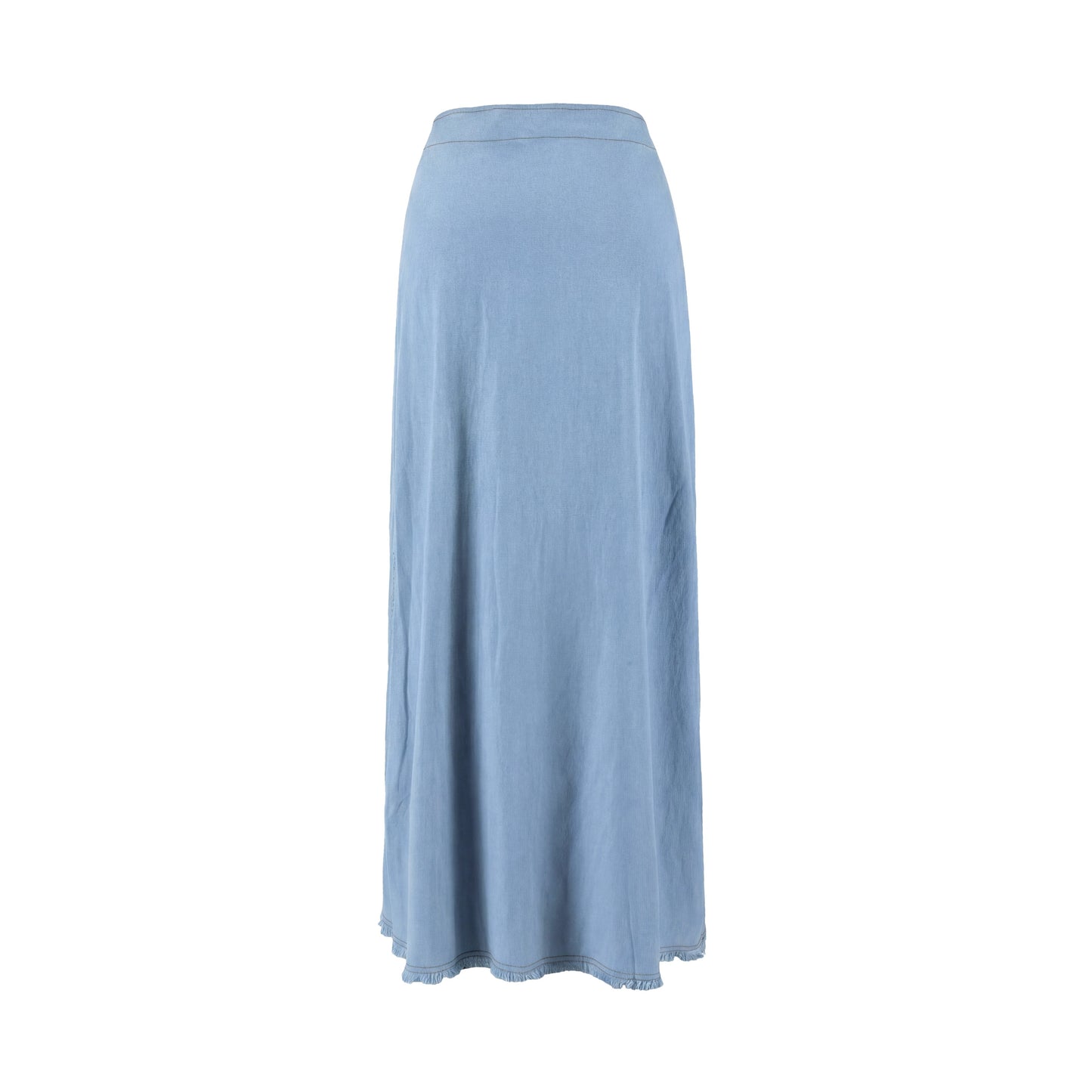 Denim Fringed Flap Skirt