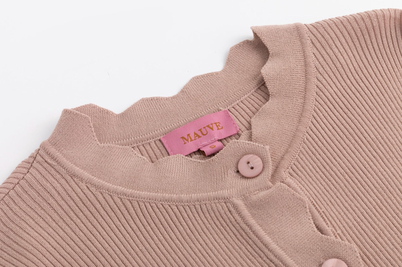 Tank With Attached Cardigan - Mauve
