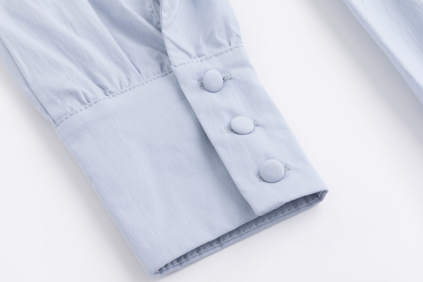 Cotton Slate Blue Belted Dress