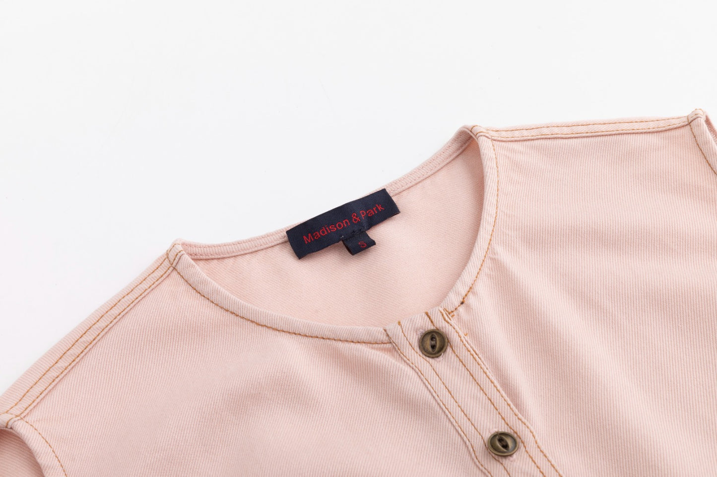 Drawstring Washed Denim Jumper - Tan
