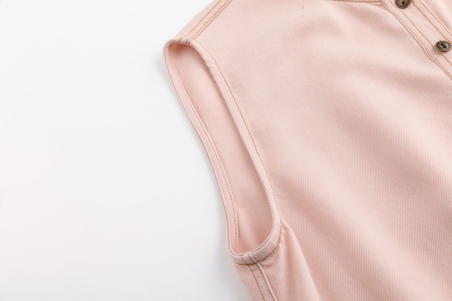 Drawstring Washed Denim Jumper - Tan