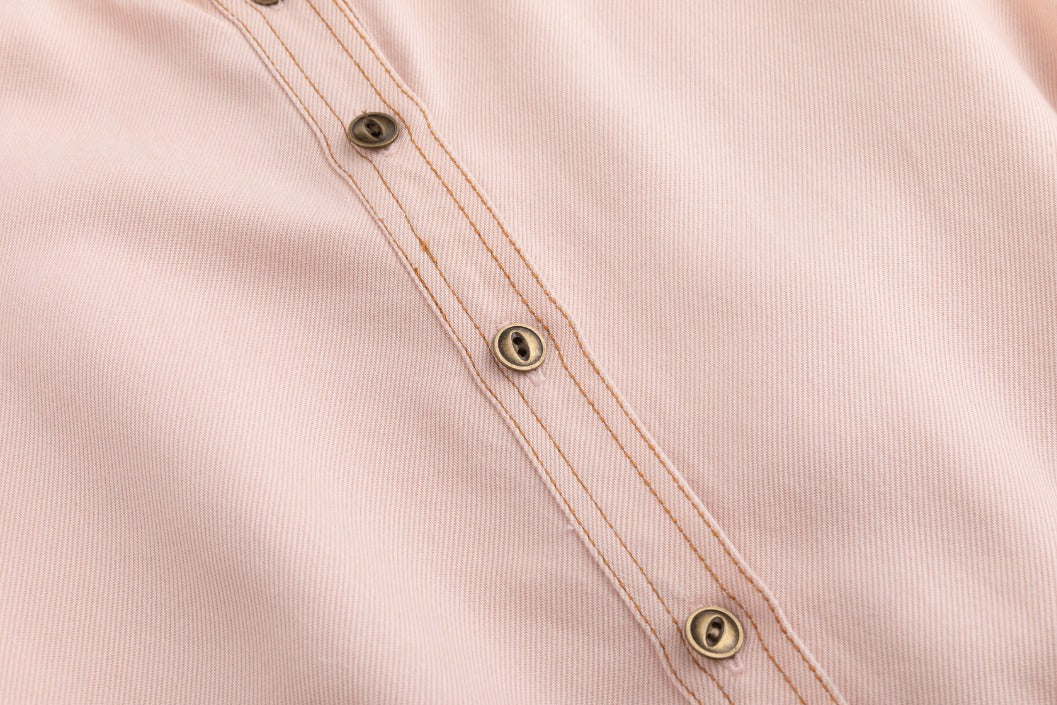 Drawstring Washed Denim Jumper - Tan