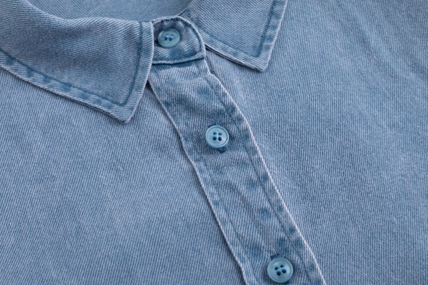Drawstring Denim Dress - Blue
