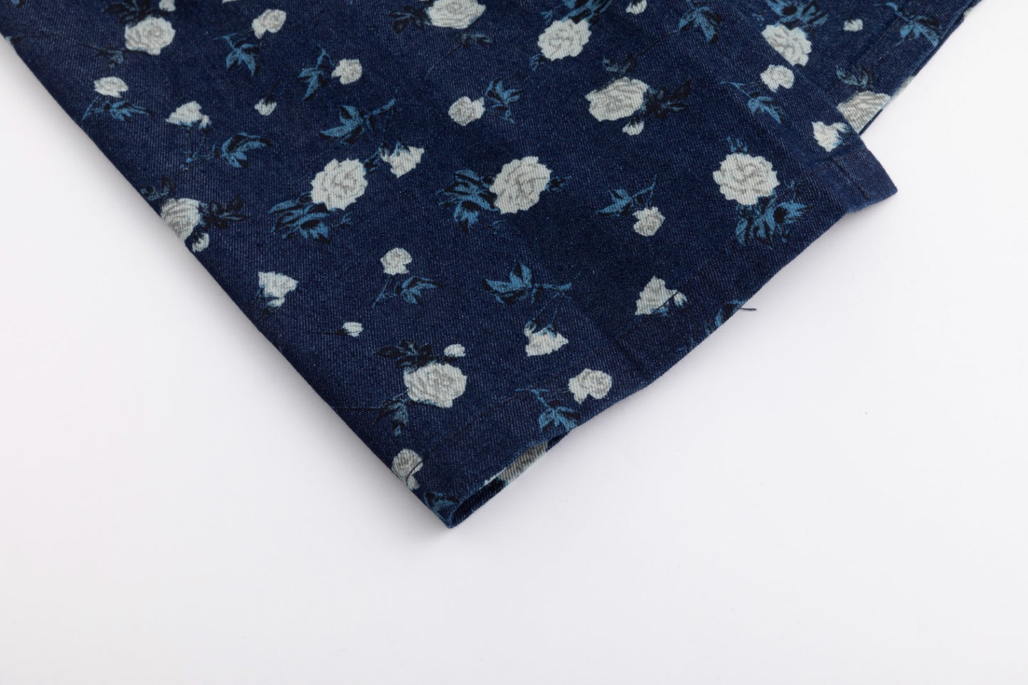 Navy Skirt With Ivory Floral Print