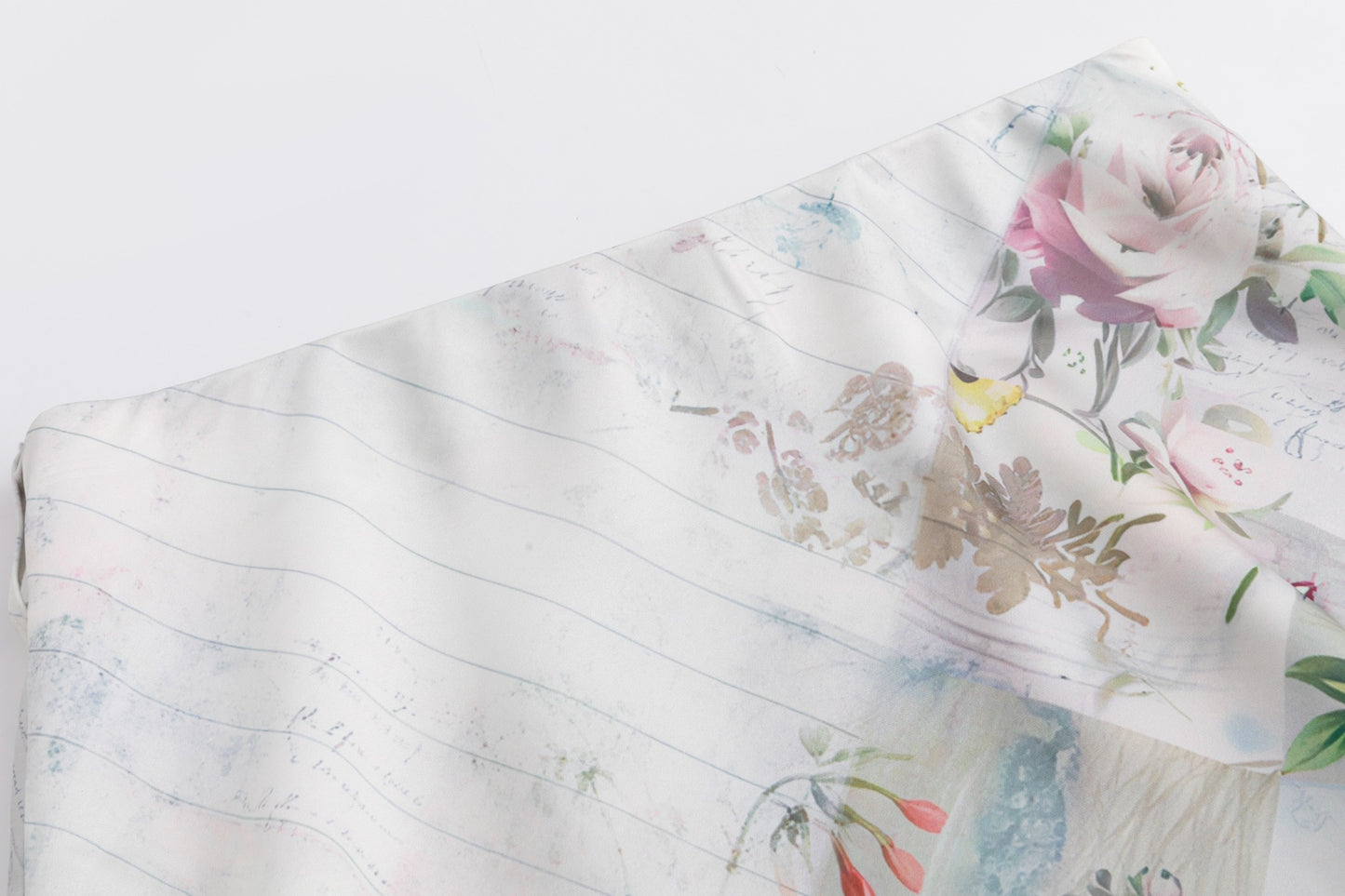 Patchwork Silk Belted Skirt