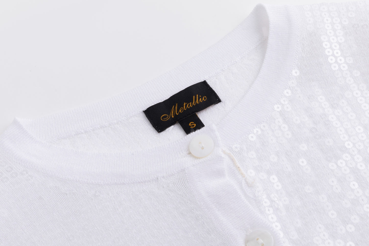 White Sequin Cardigan
