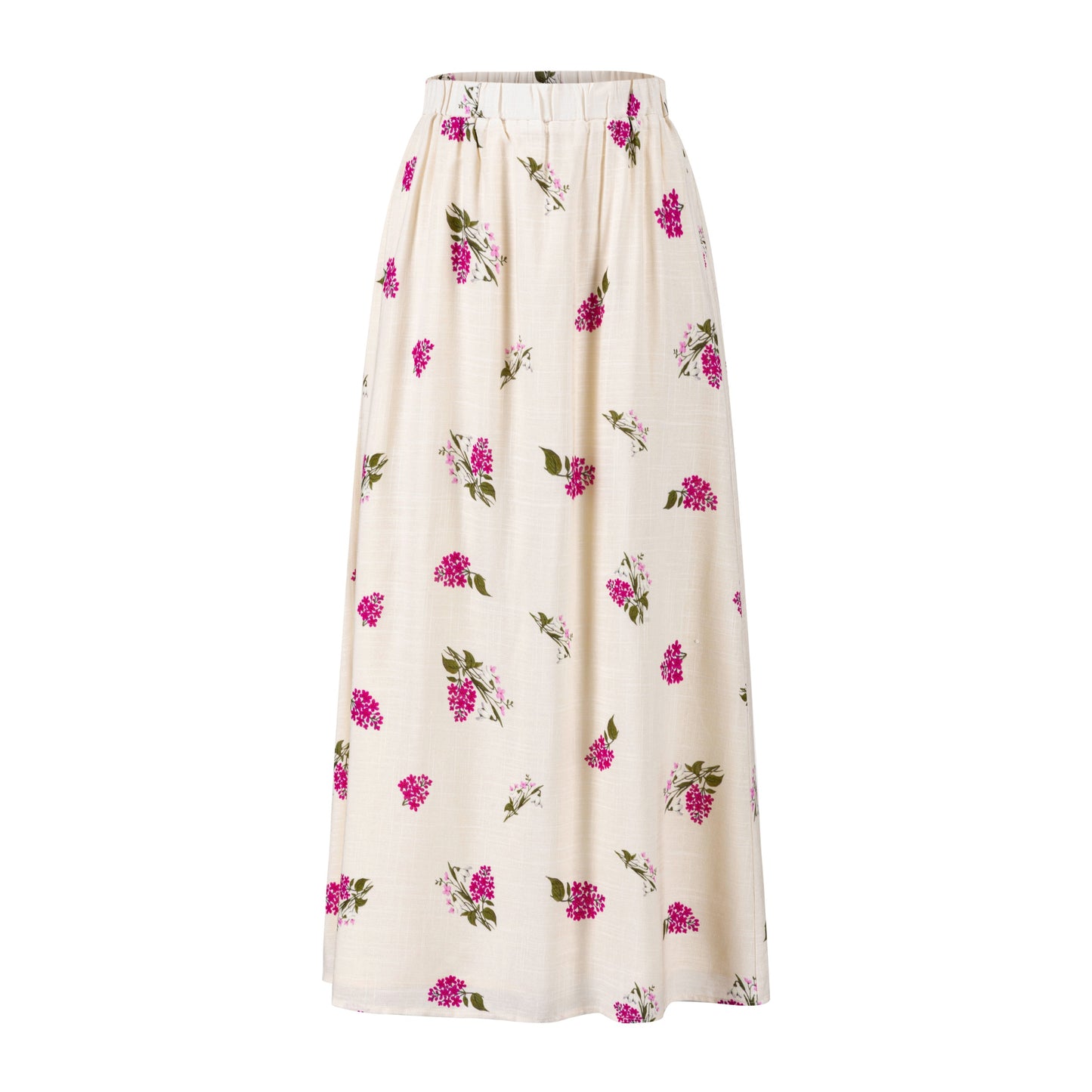 Raspberry Cluster Floral Skirt - Ivory