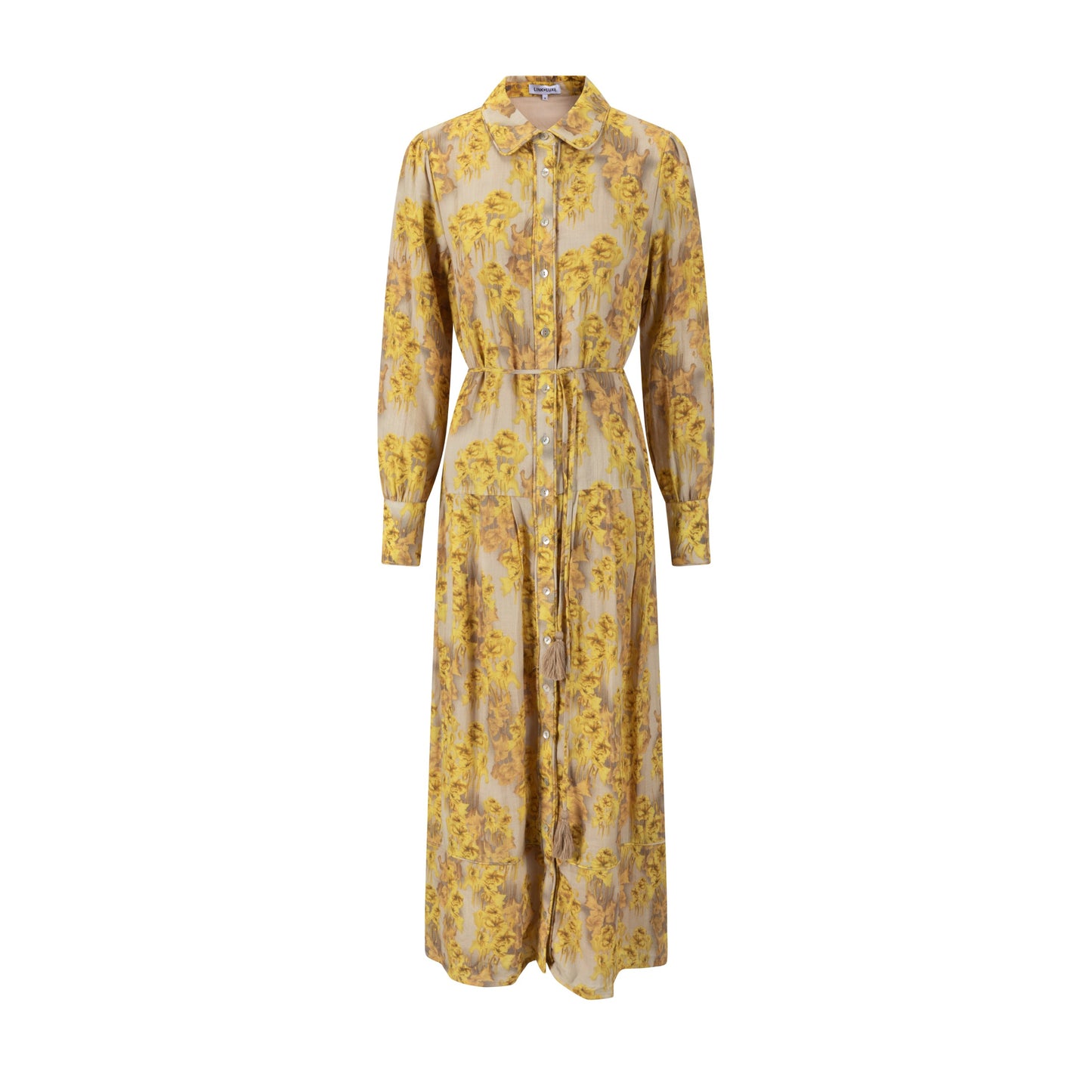 Yellow Abstract Print Dress