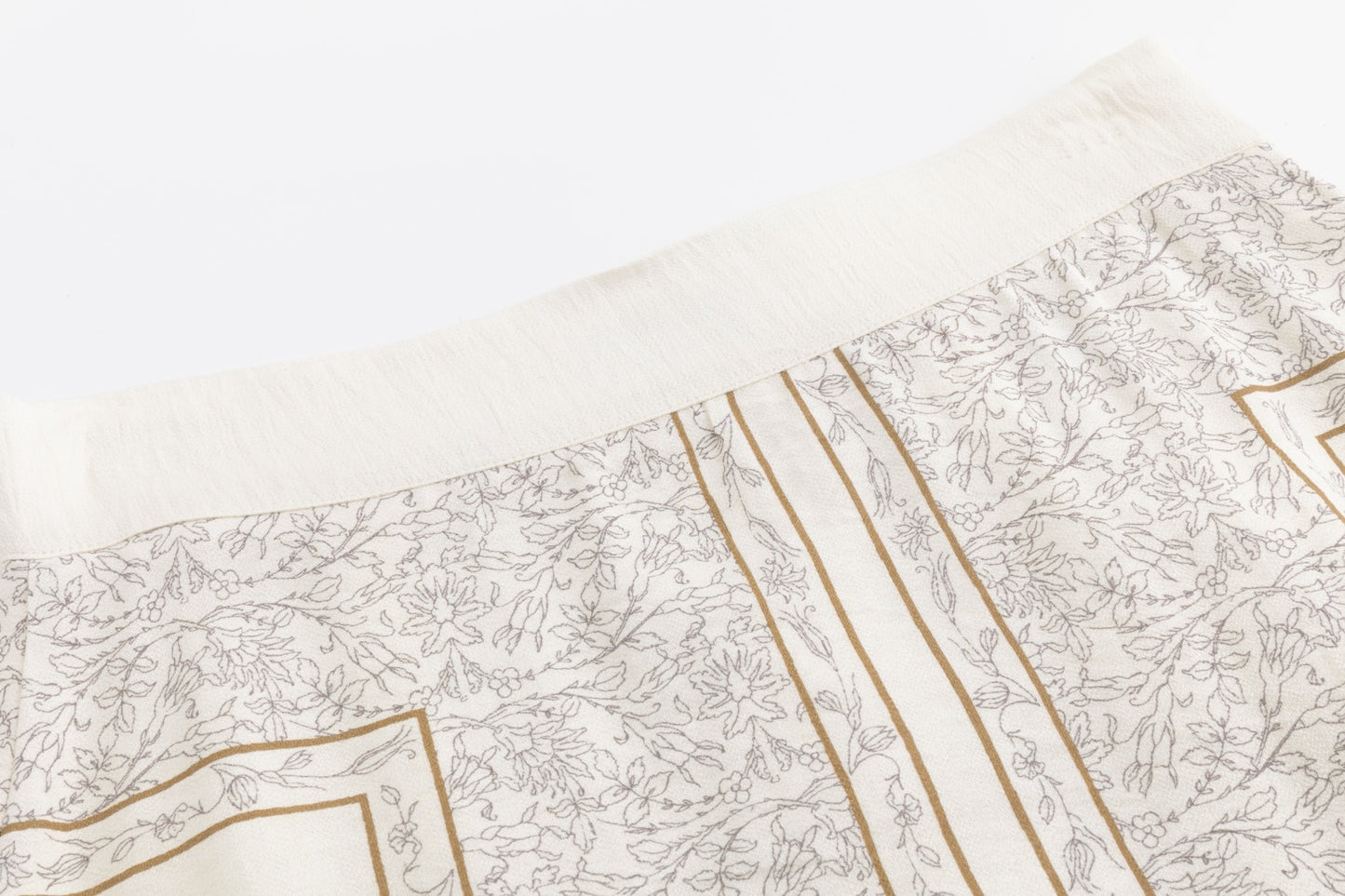 Ivory Skirt With Orange Print