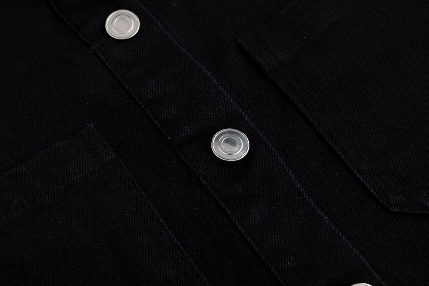 Acid Washed Flower Print Denim Top - Black