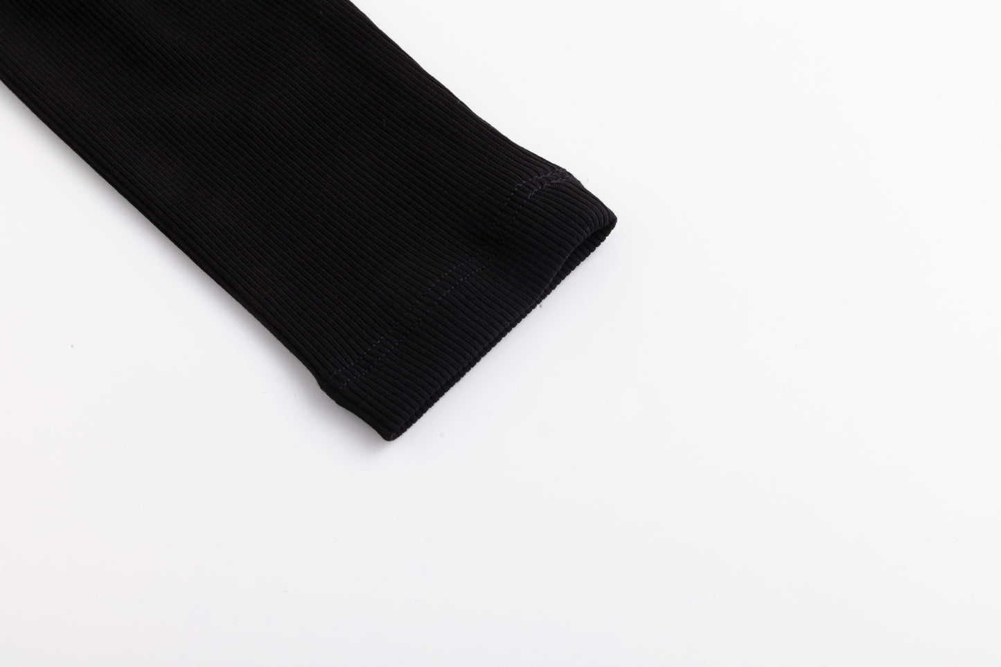 Cropped Ribbed Twin Set - Black