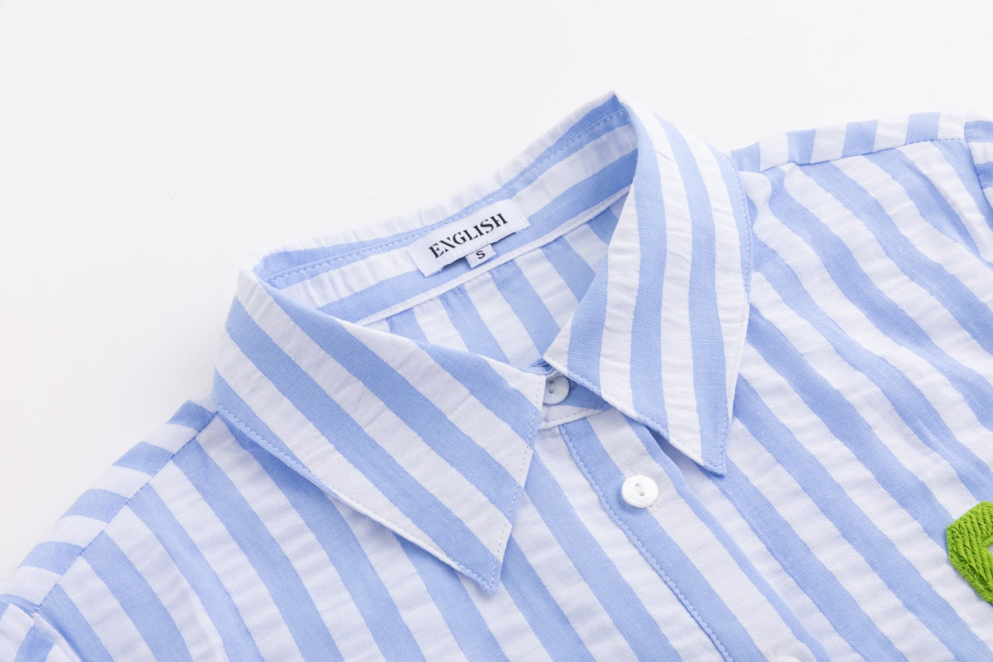 99 Patch Blue And Ivory Striped Shirt