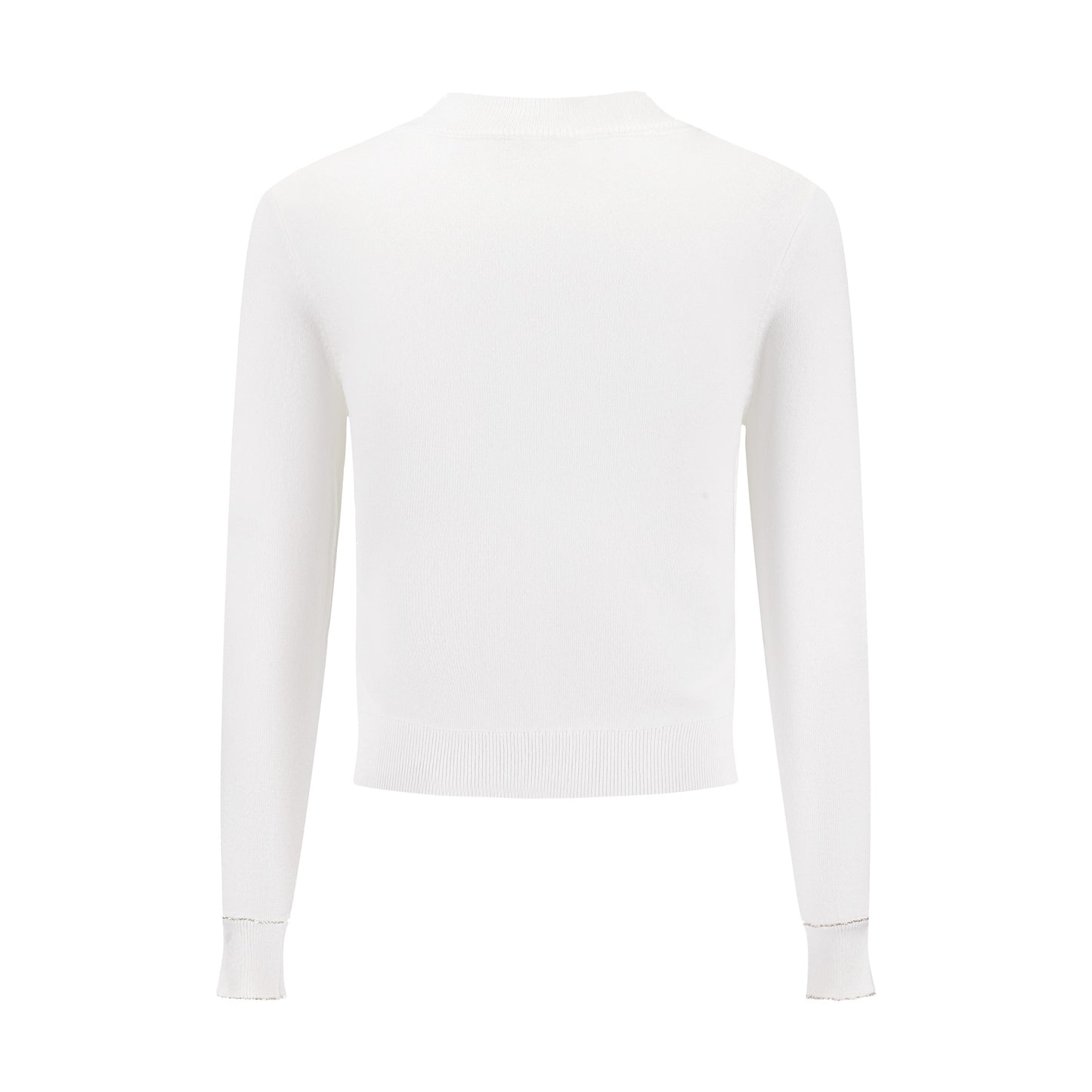Sweater With Diamond Flower - White