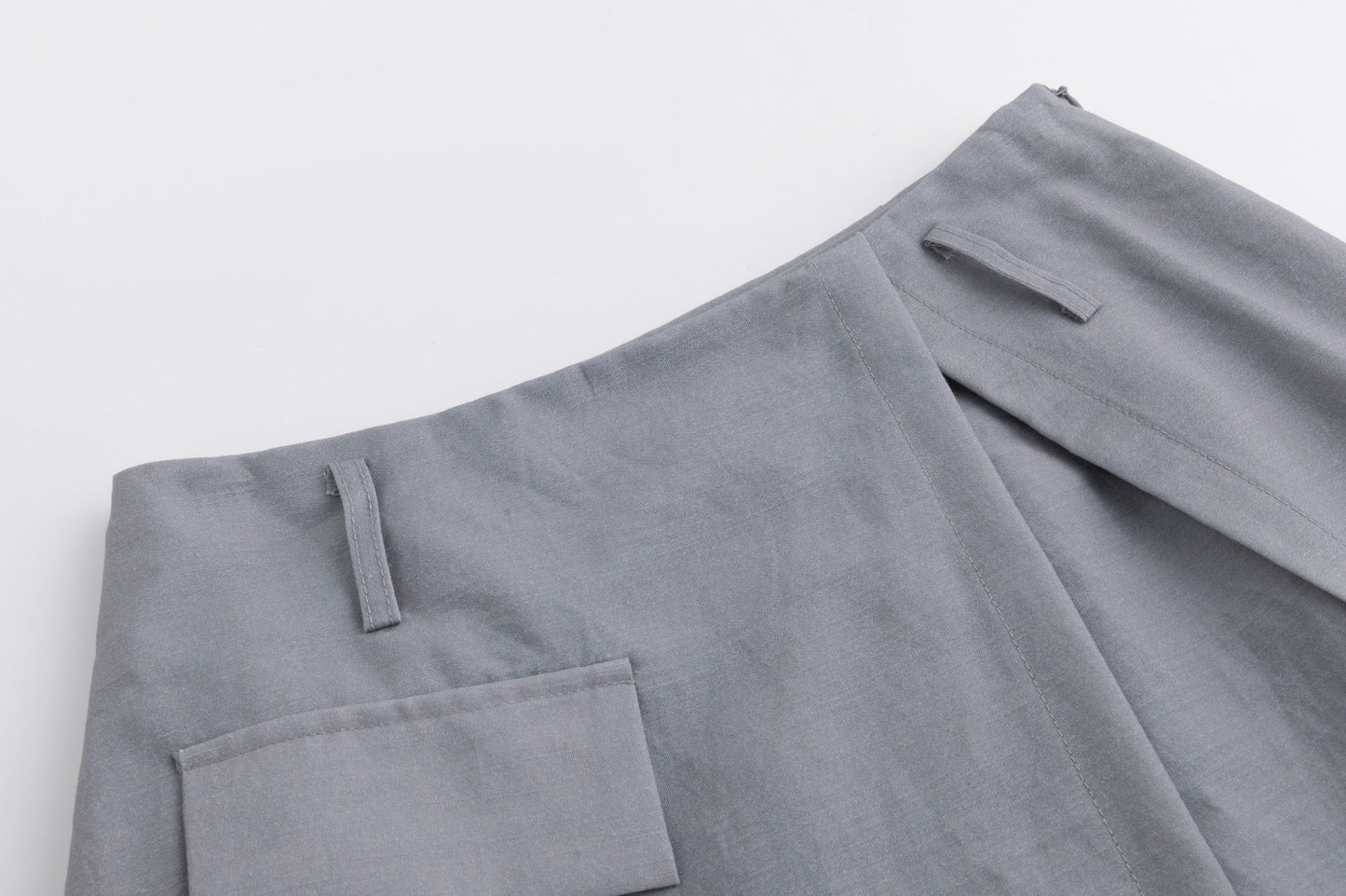 Grey Painted Flower Wrap Skirt