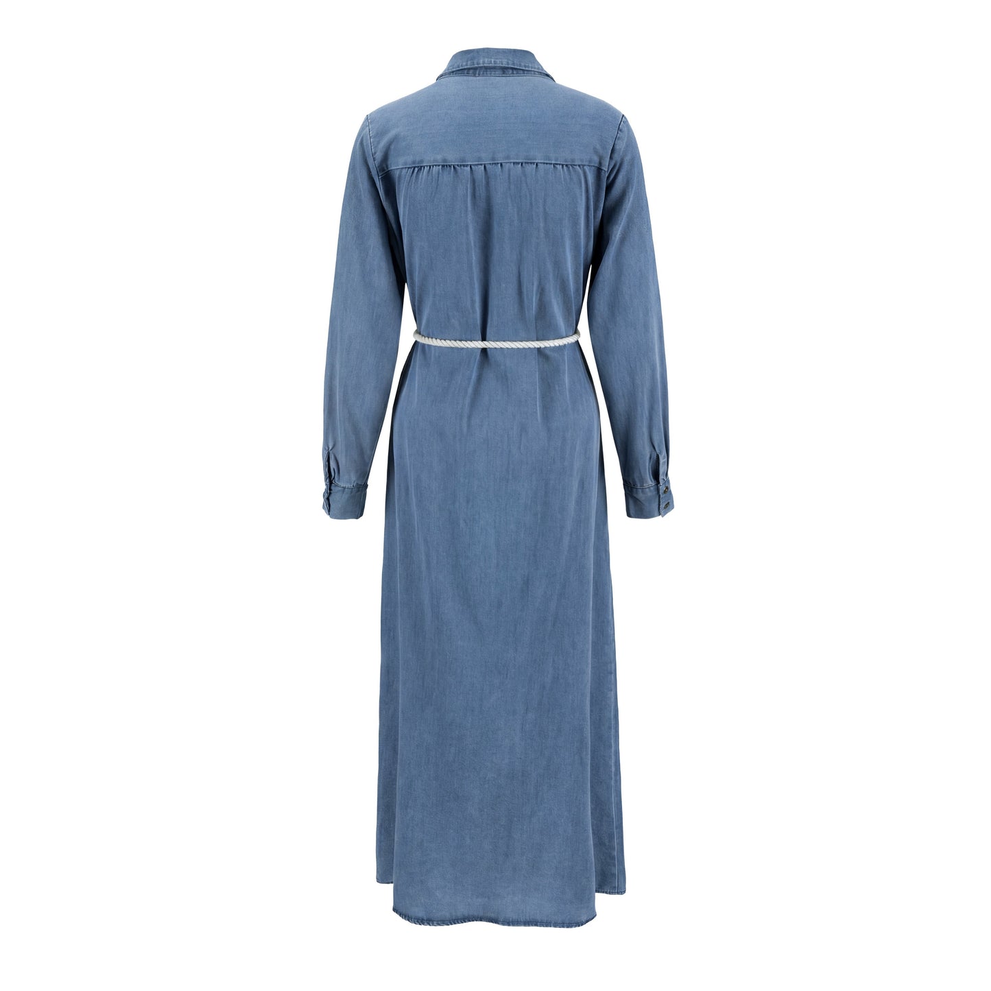 Denim Button Dress - Blue