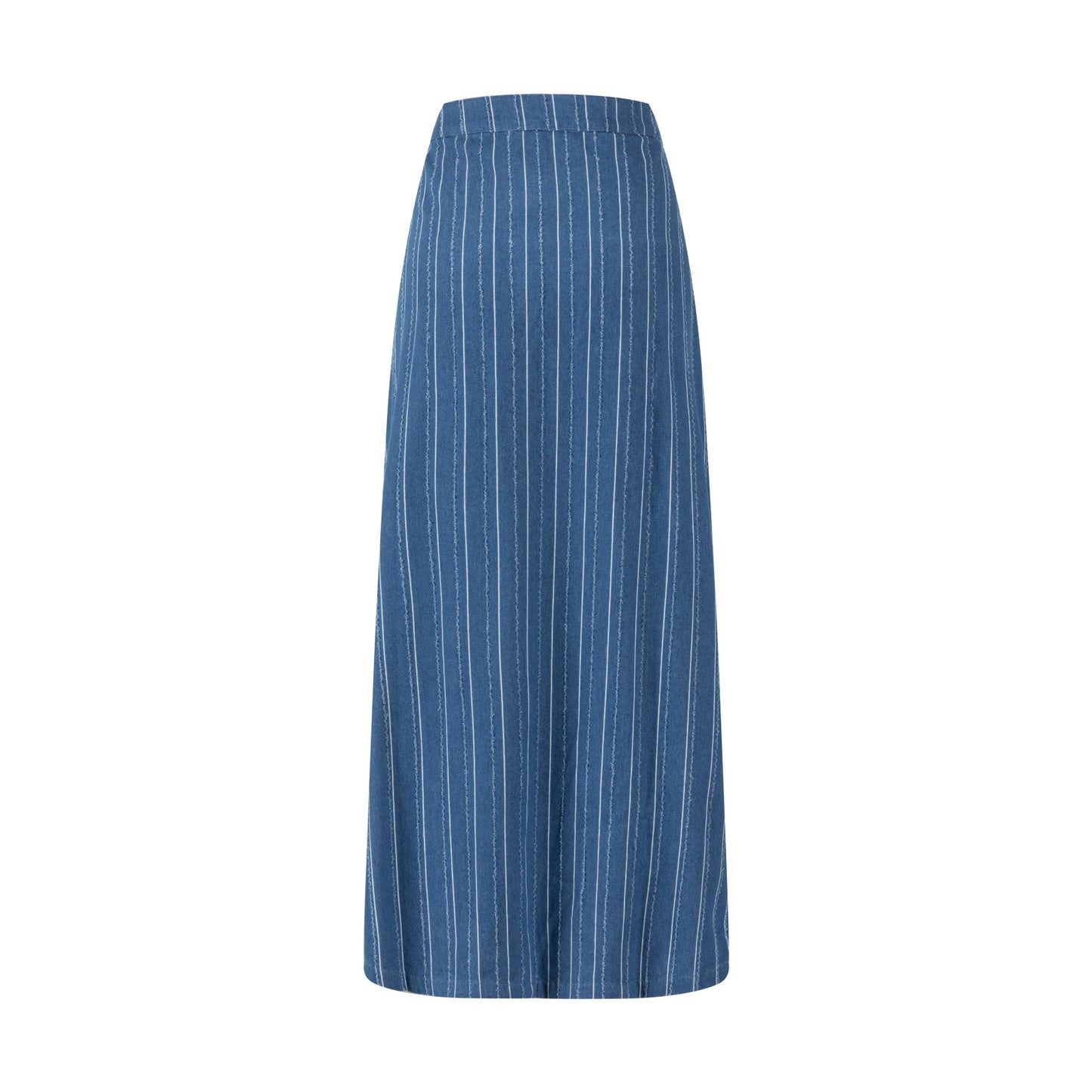White And Ragged Stripes Denim Skirt
