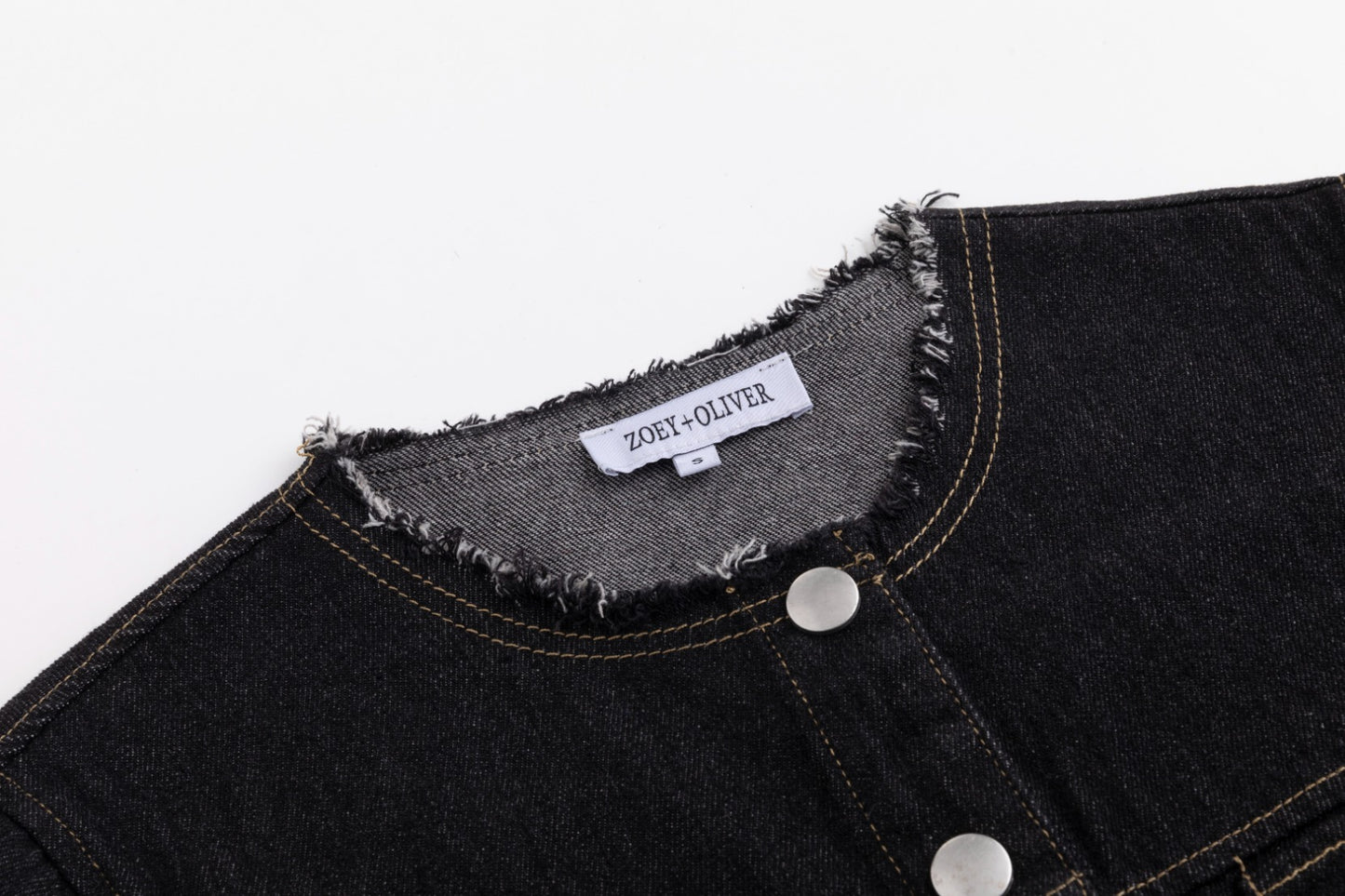Ragged Edge Multi Pocket Denim Dress - Black