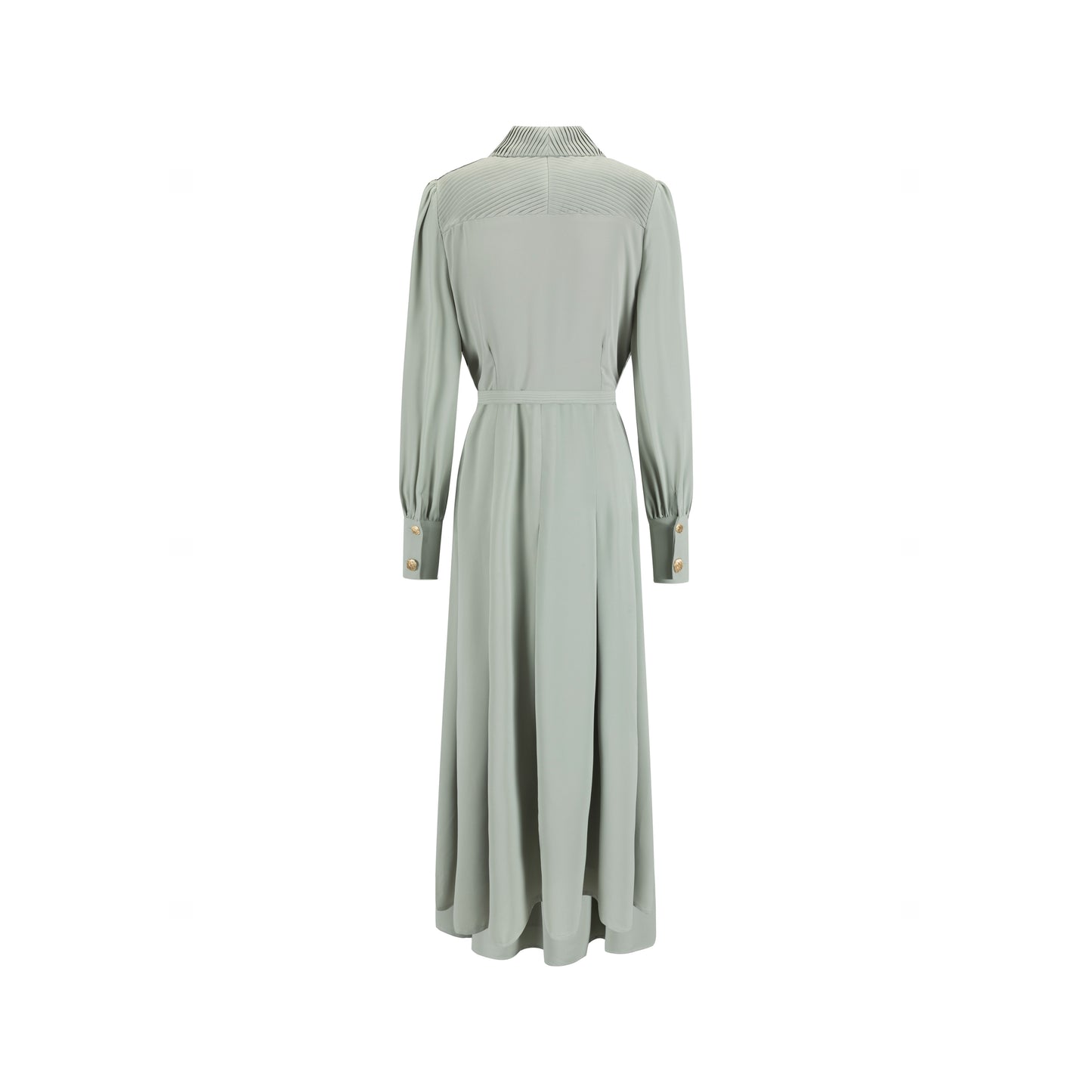 Pleated Dress With Details - Mint Green
