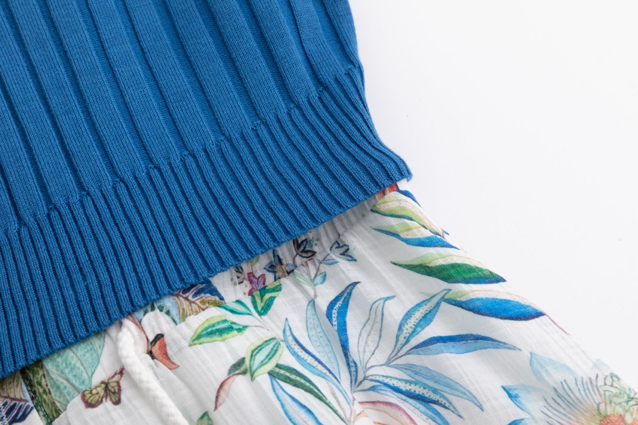 Printed Drawstring Jumper With Cardigan