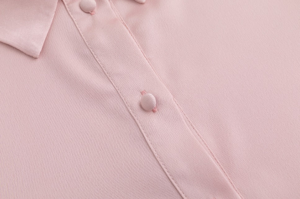 Basic Solid Blouse - Pink