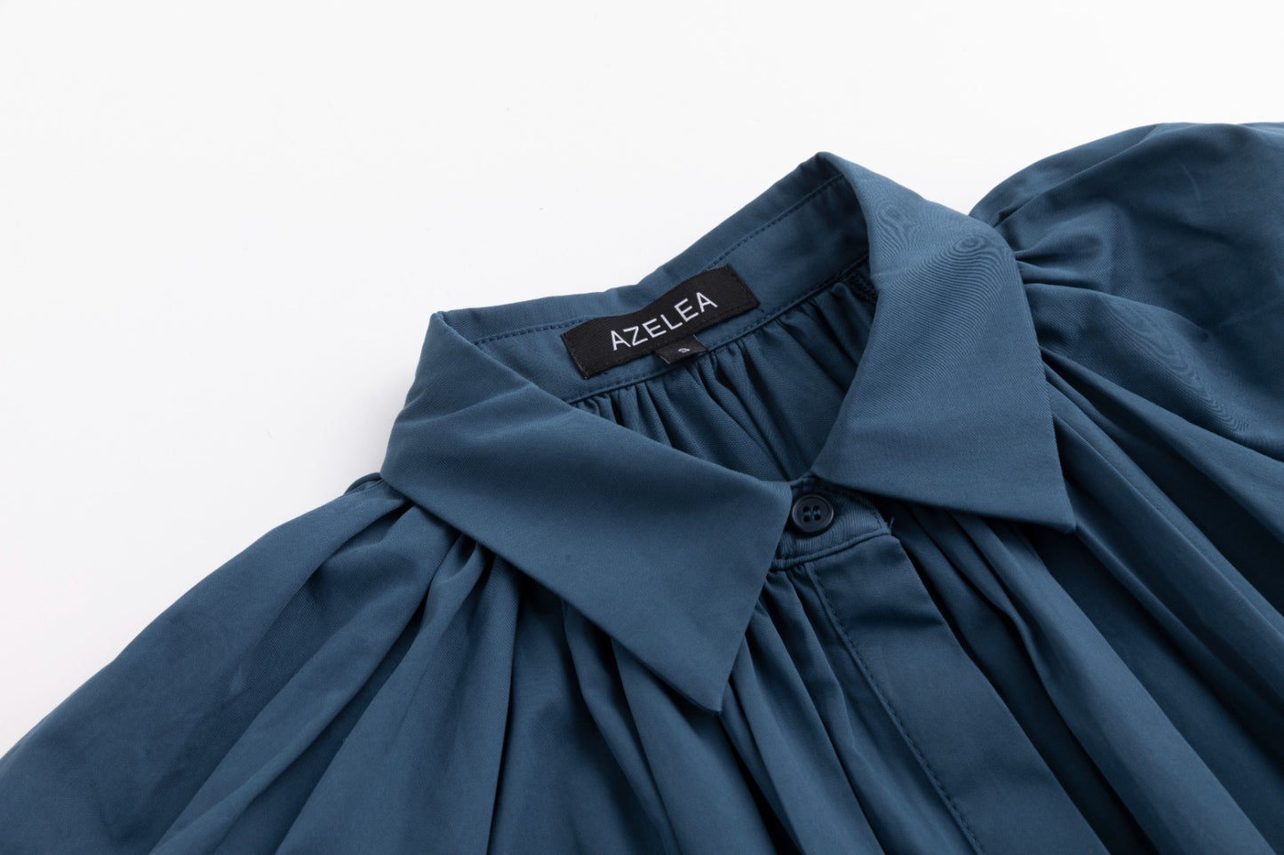 Navy Pleated Jumper With Belt