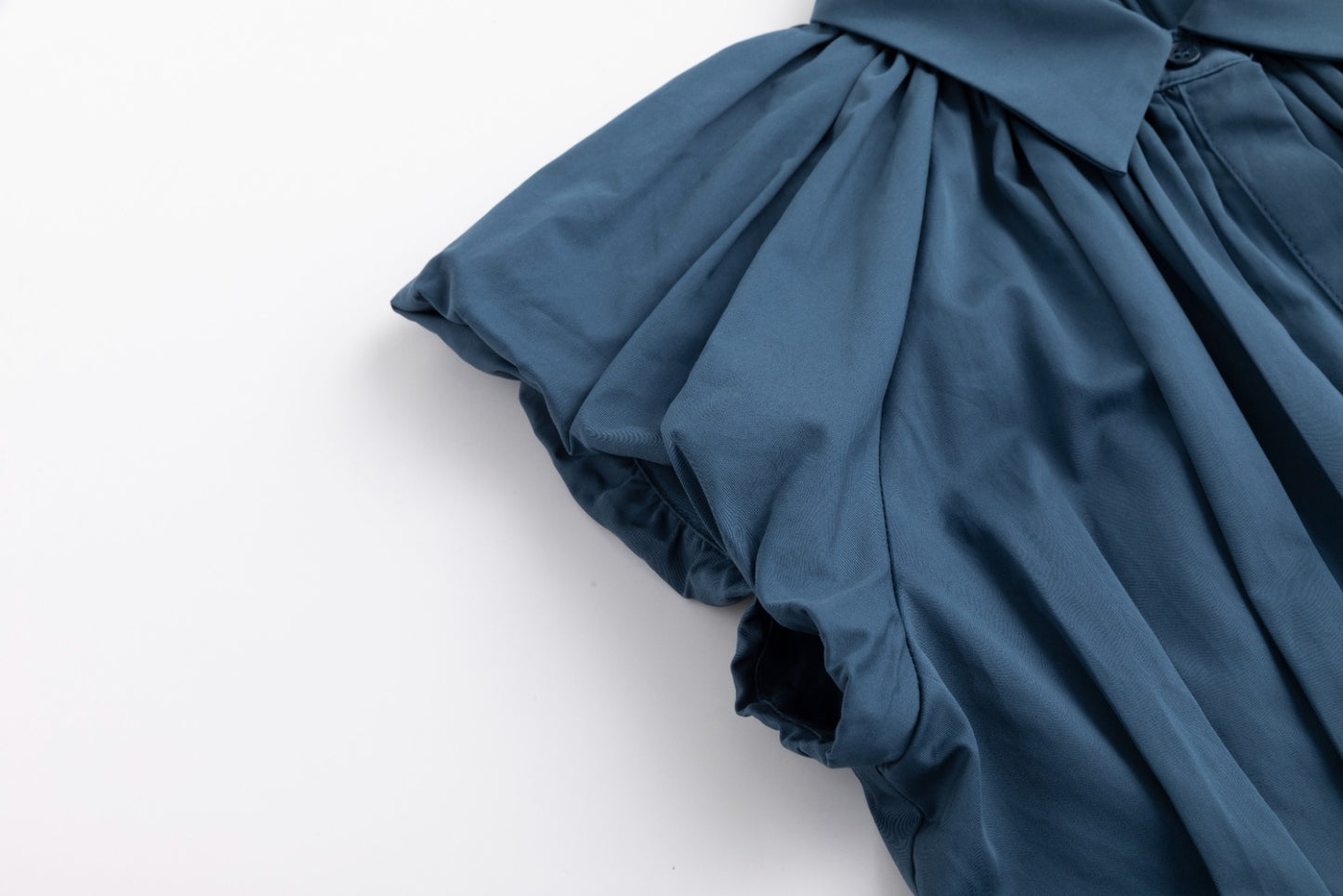 Navy Pleated Jumper With Belt