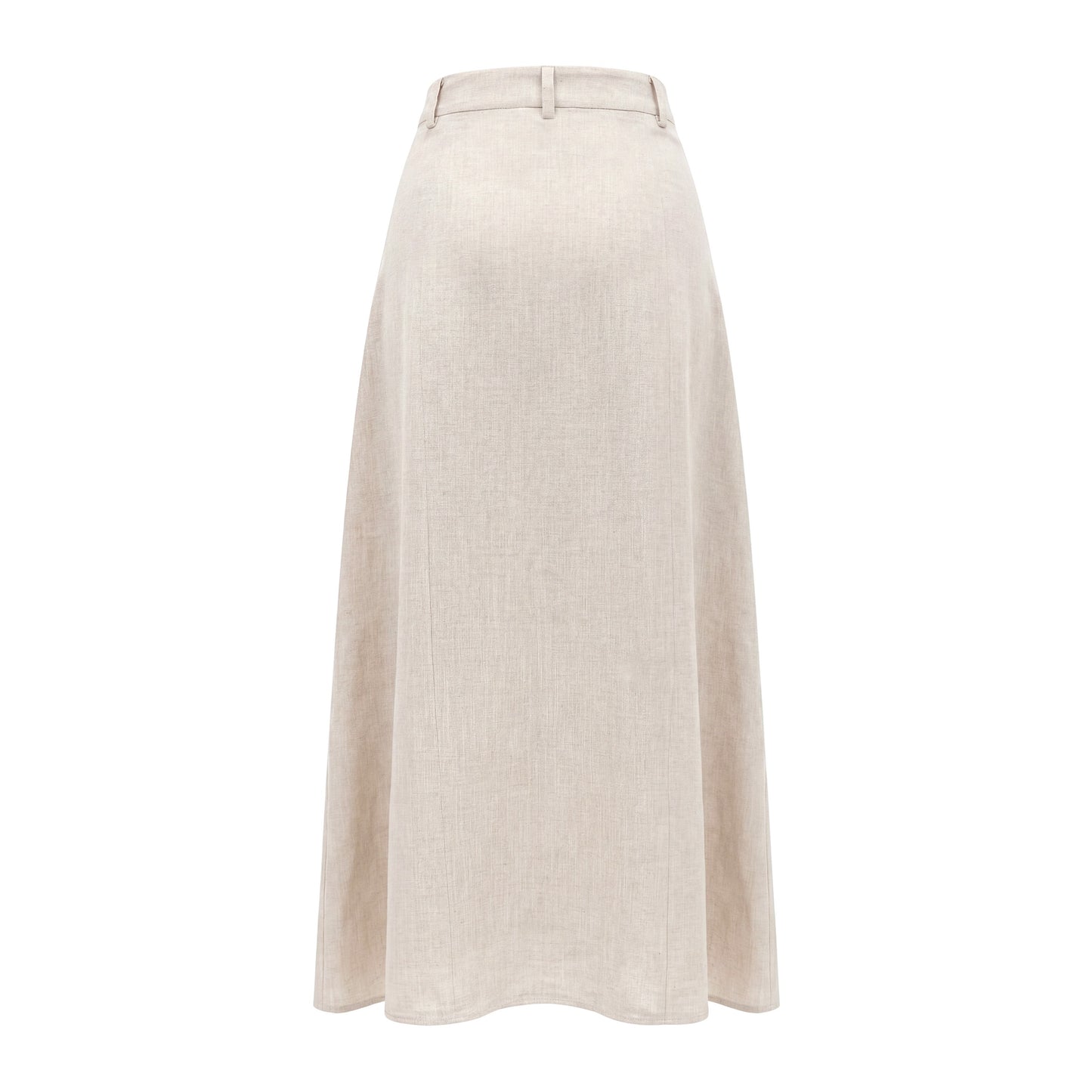Beige Pleated Linen Skirt