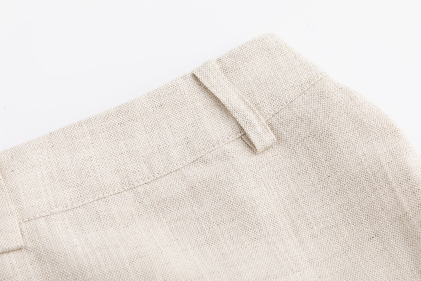 Beige Pleated Linen Skirt
