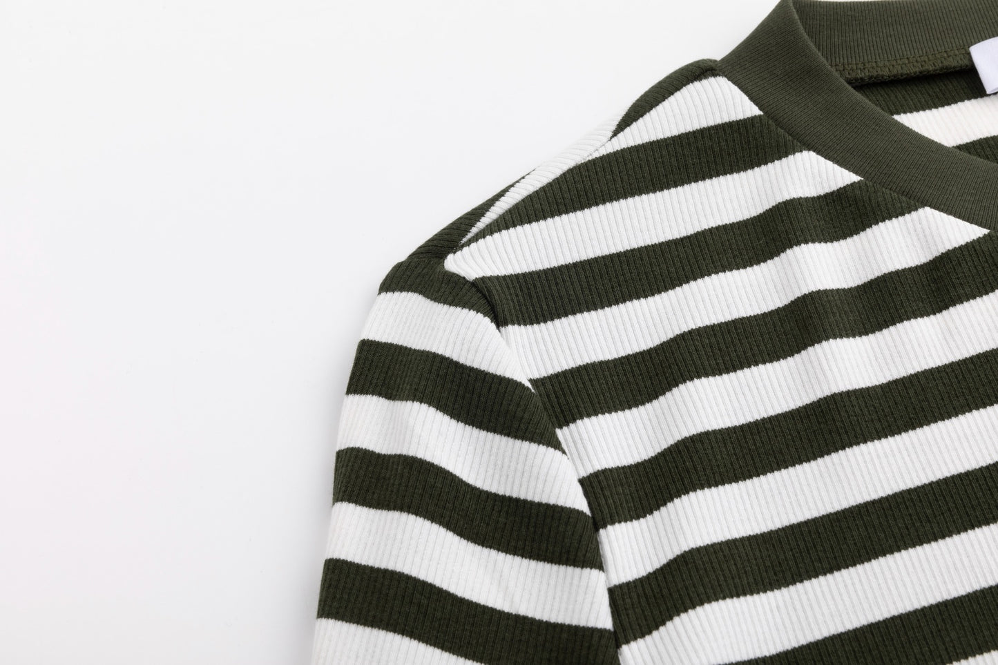 Striped V-Neck Top - Green